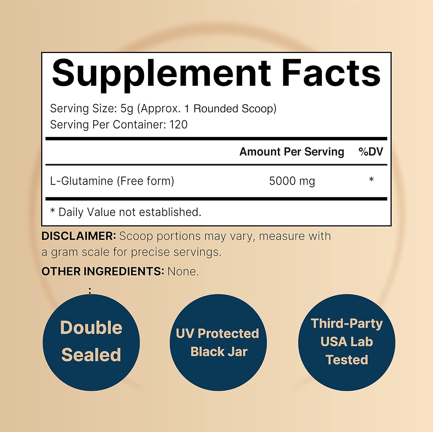NatureBell L-Glutamine Powder Gut Health | 600 Grams, 5000mg Per Serving, 100% Pure -Unflavored -Vegan Glutamine Powder for Post Workout Recovery, Immune Support -120 Servings : Health & Household