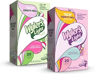 Wyler’s Light Watertok Bundle – V2 Base Flavors & V1 Fun Flavors, 40 Singles to Go – Sugar-Free, Low-Calorie Water Enhancers for Custom Hydration