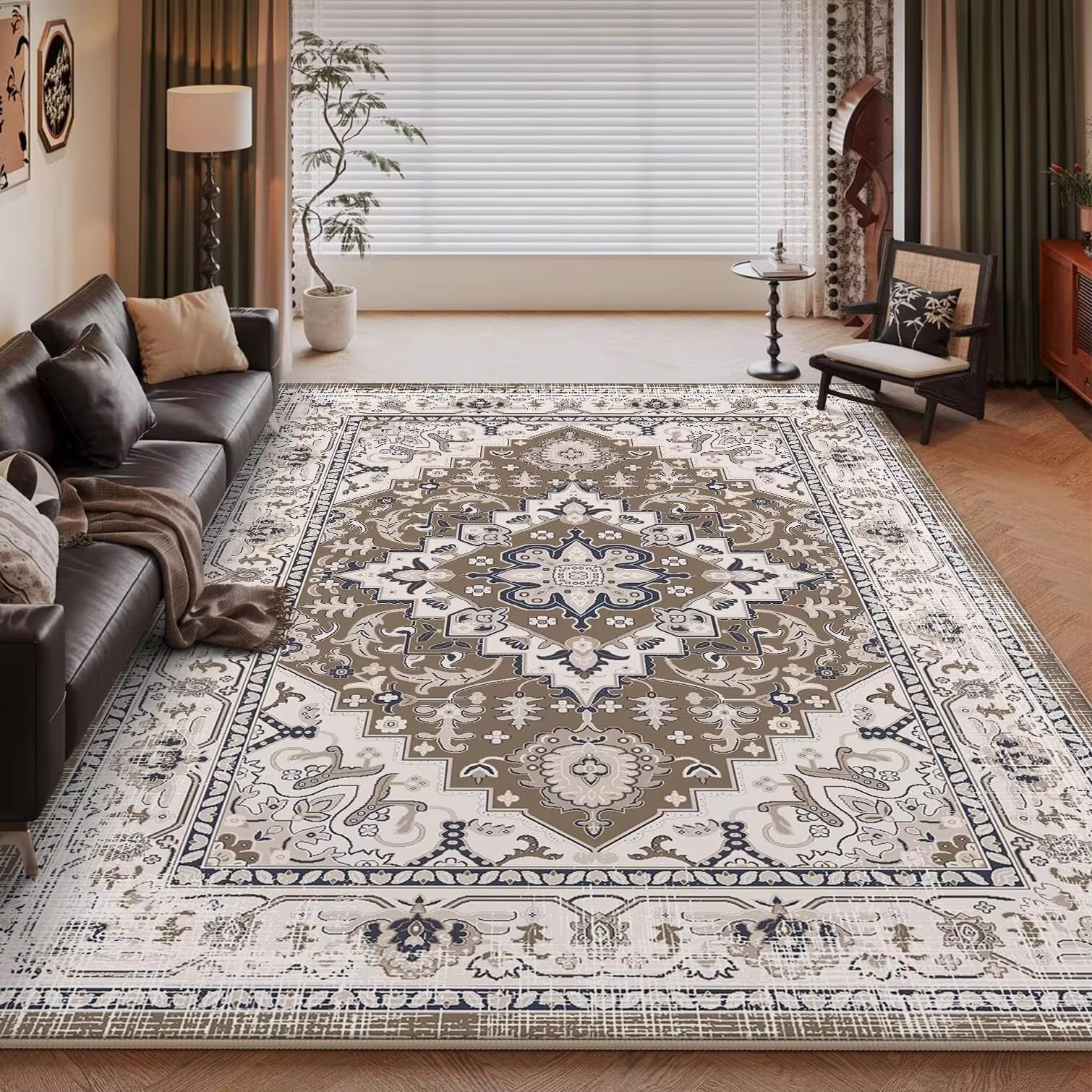 Tapis rétro doux salon grand format lavable antidérapant chambre