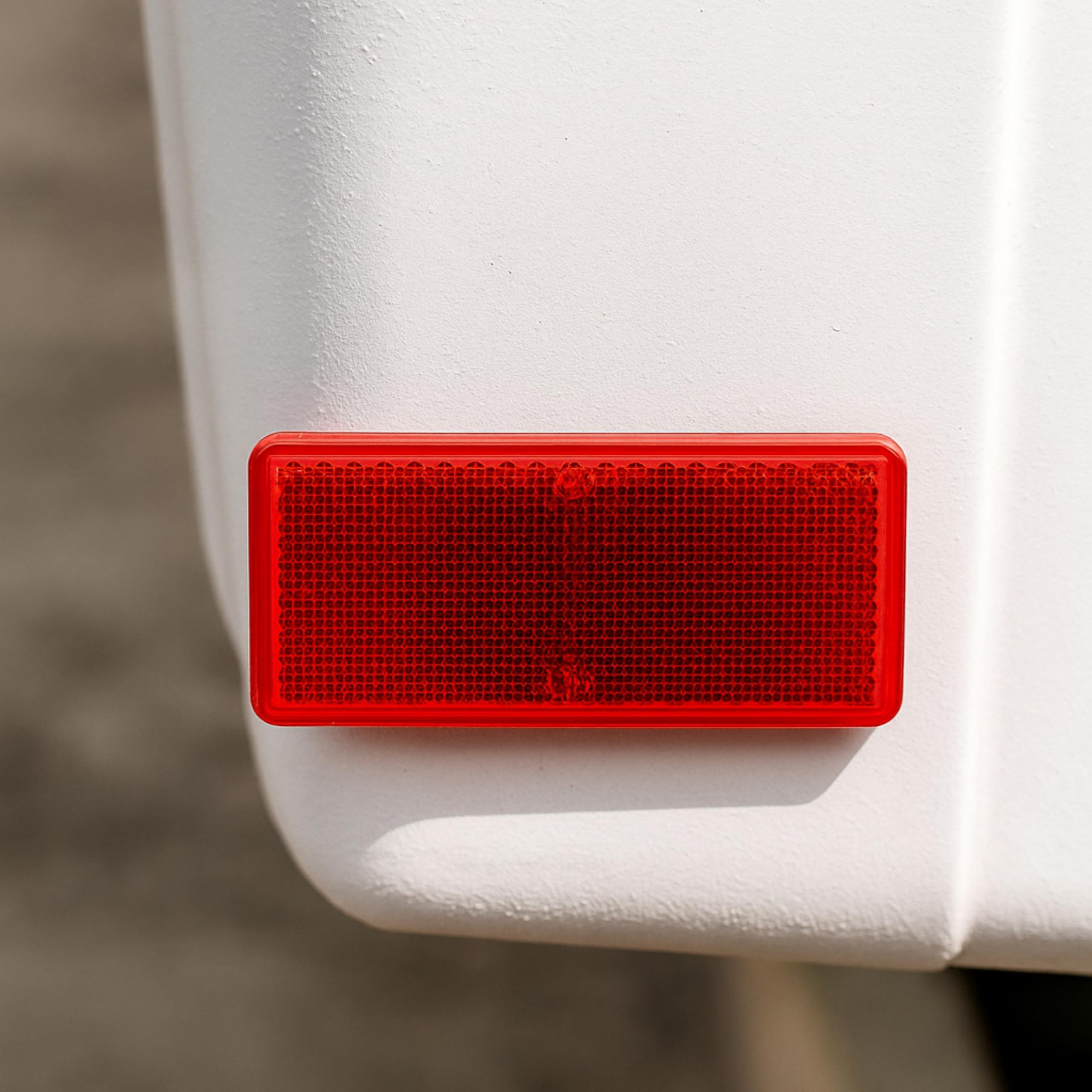 Reflectores para Pegar, 4 Uds, Rojo, 94 x 44 mm, Marca de E, Reflector de Seguridad Remolque, Caravana, Poste, Captafaro, Derecho e Izquierdo, Reflector de Remolque Estándar, Catadioptrico Rojo — view 7