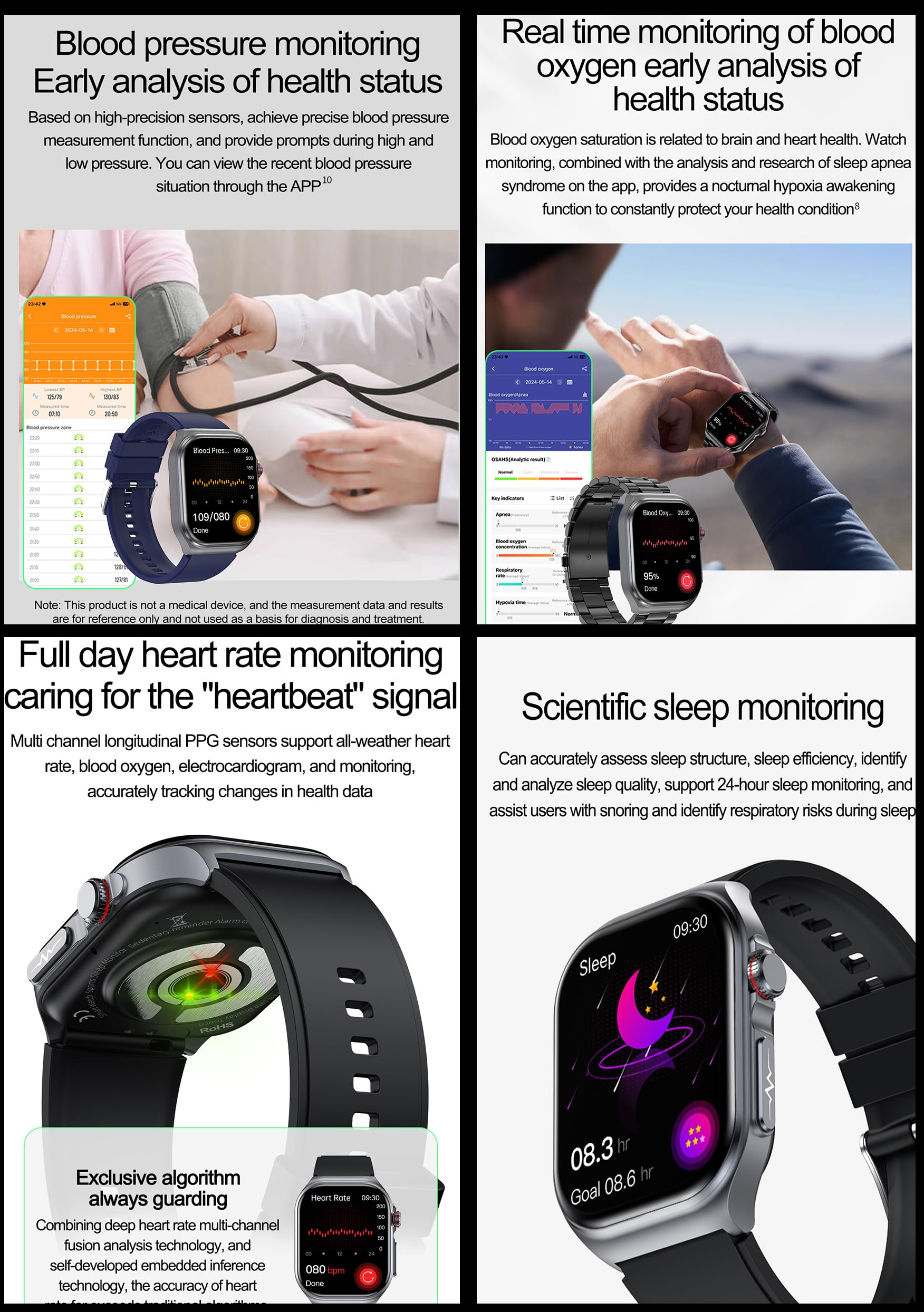 𝐁𝐥𝐮𝐭𝐳𝐮𝐜𝐤𝐞𝐫 Smartwatch Herren ECG Smartwatch Mit Telefonfunktion BMI/Harnsäure/Bludruck 𝐛𝐥𝐮𝐭𝐟𝐞𝐭𝐭𝐞 Fitnessuhr mit Telefonfunktion 24H Blutdruck