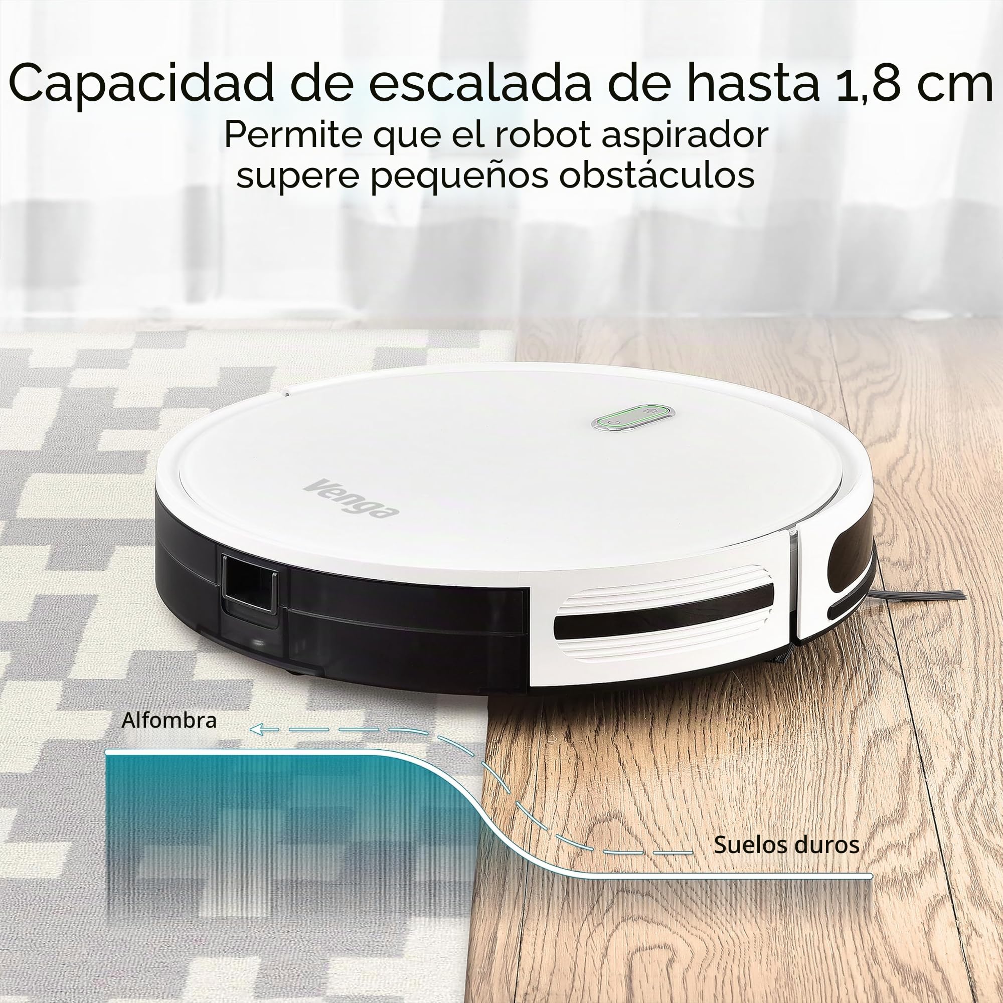 Venga! Robot Aspirador y Fregasuelos, Navegación Giroscopio con App, Blanco, VG RVC 3001 WH
