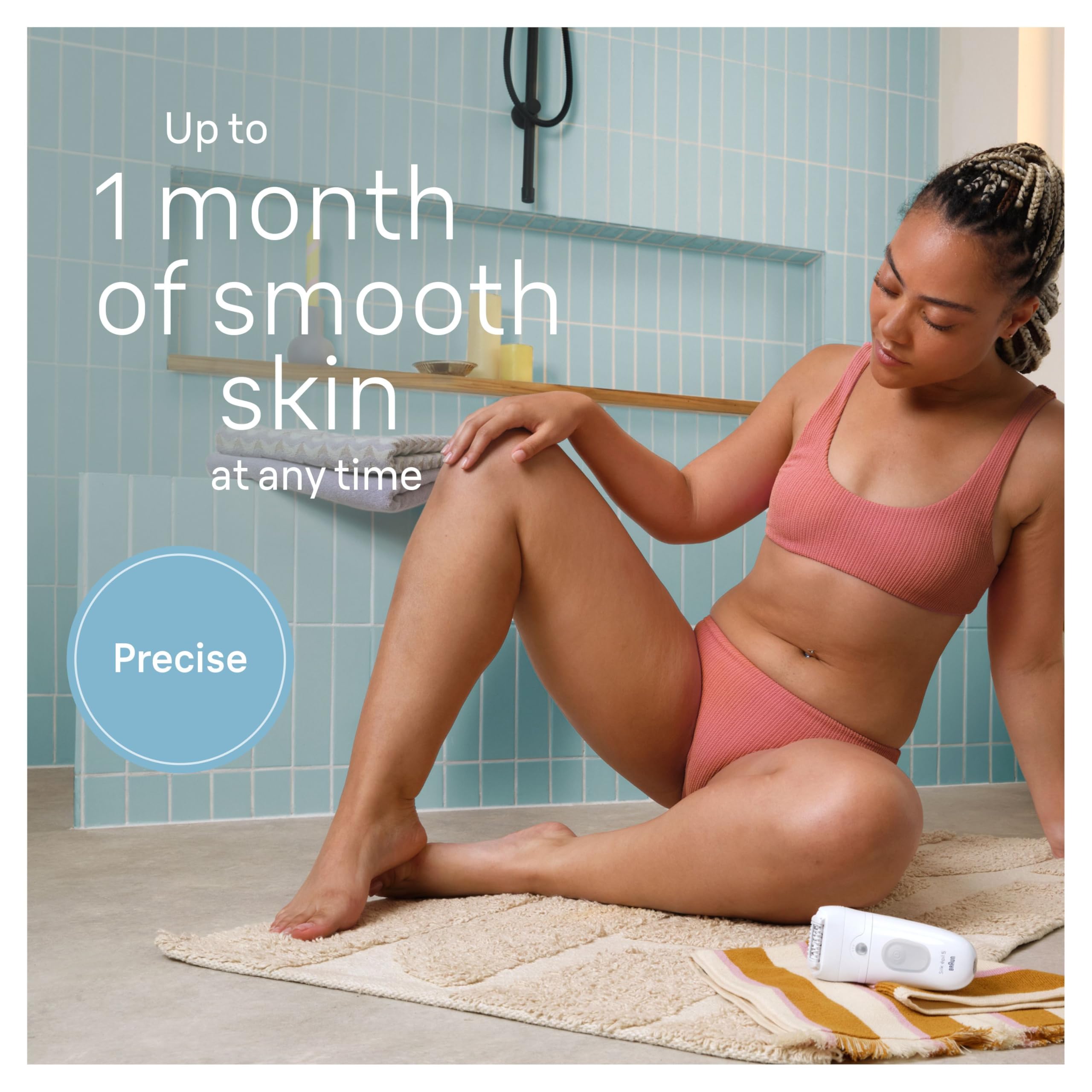 Braun Depiladora Silk-épil 5, dispositivo de depilación, afeitadora y recortadora para mujer, húmeda y seca, incluye tapa de contacto con la piel, SE5-011, gris