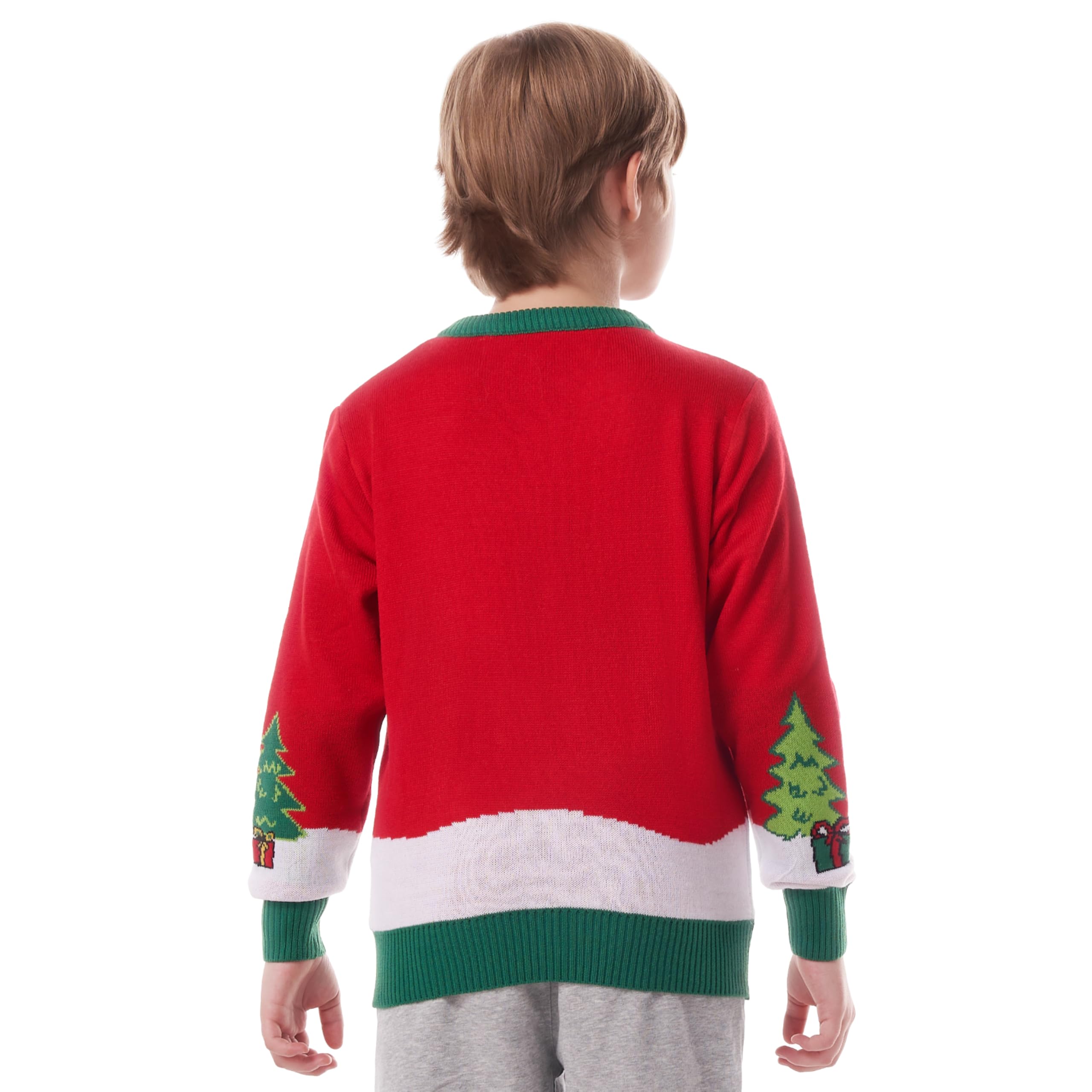 Giggling Getup Suéter feo de Navidad, suéter feo de dinosaurio con luz LED, suéter feo de Navidad
