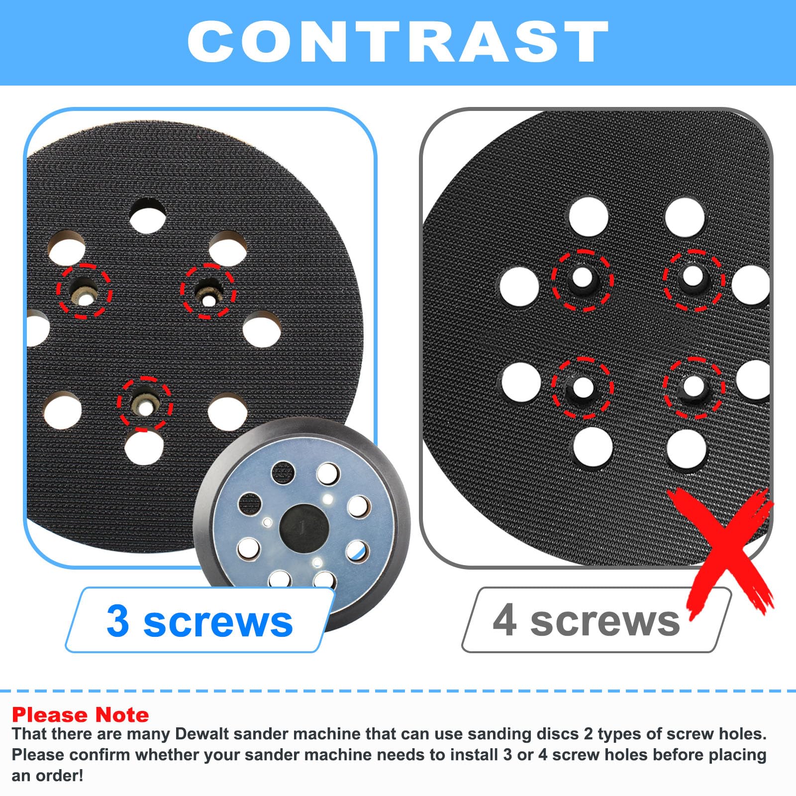 2 almohadillas orbitales de 5 pulgadas con 8 agujeros para lijadora orbital Dewalt DW421, DW422, DW423, D26450, D26451/K, D26453/K, para cable Porter 343k, 343VSK, 390K, 382 para Makita BO5022 1/K,