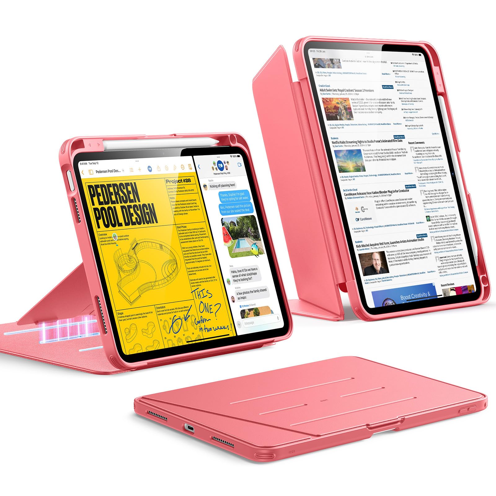 Amazon.co.jp: ESR iPad A16 ケース 第11世代 / 第10世代 対応 縦横