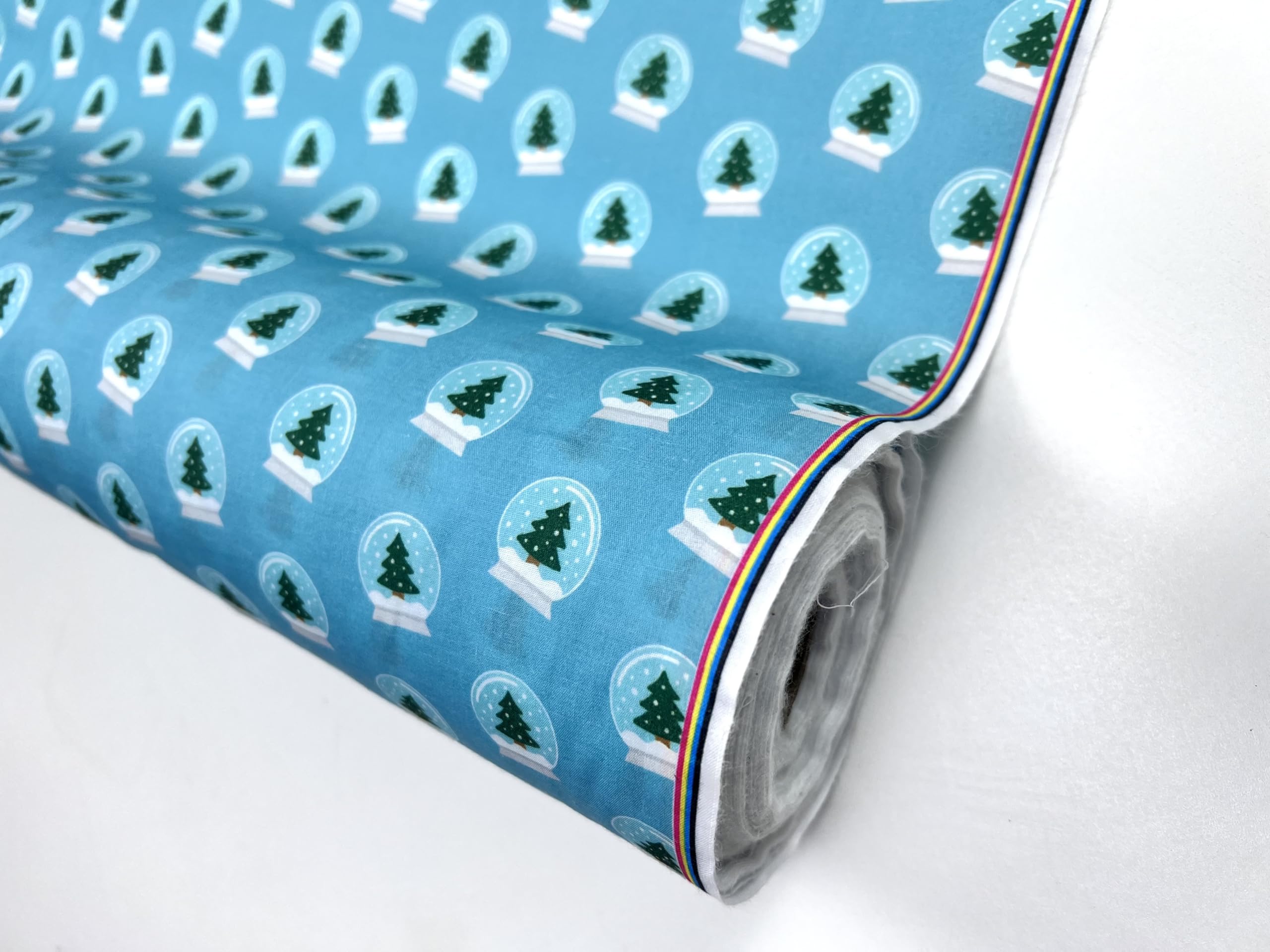 Pyrhan Polycotton Christmas Fabric by The Metre 45 Inch Wide Dressmaking & Craft Material Golden Reindeer Print on Navy Sewing, Quilting & DIY Arts Fabric (45-Xmax-Tree-Globe)