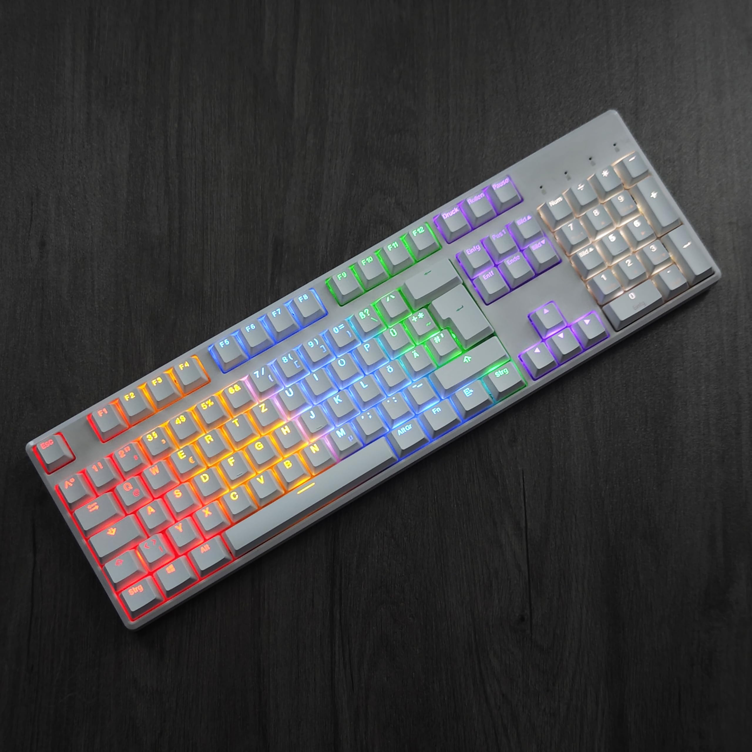 YMDK 105 Deutsch ISO Double Shot PBT Shine Through OEM Profil