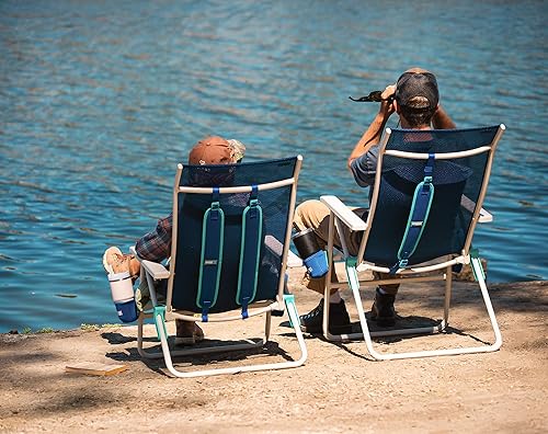 Miniatura 2 de Juego de 2 sillas de playa Shibumi. Marco de grado marino antioxidante. Capacidad de 300 libras. Pesa 8 libras. Correas acolchadas ajustables para