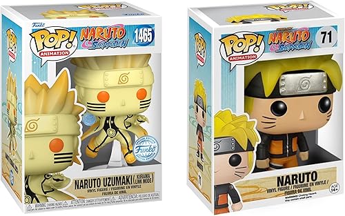 Funko Animación Naruto Shippuden - Naruto Uzumaki en Kurama Link Mode Edición especial Multicolor Exclusivo # 1469 y Naruto Uzumaki #71 Figuras de