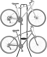 Retrospec Double Decker Vertical Garage Bike Rack - Freestanding 2-Bike Floor Stand, 80lb Capacity, No Drilling, Adjustable Arms & Rubber Protection