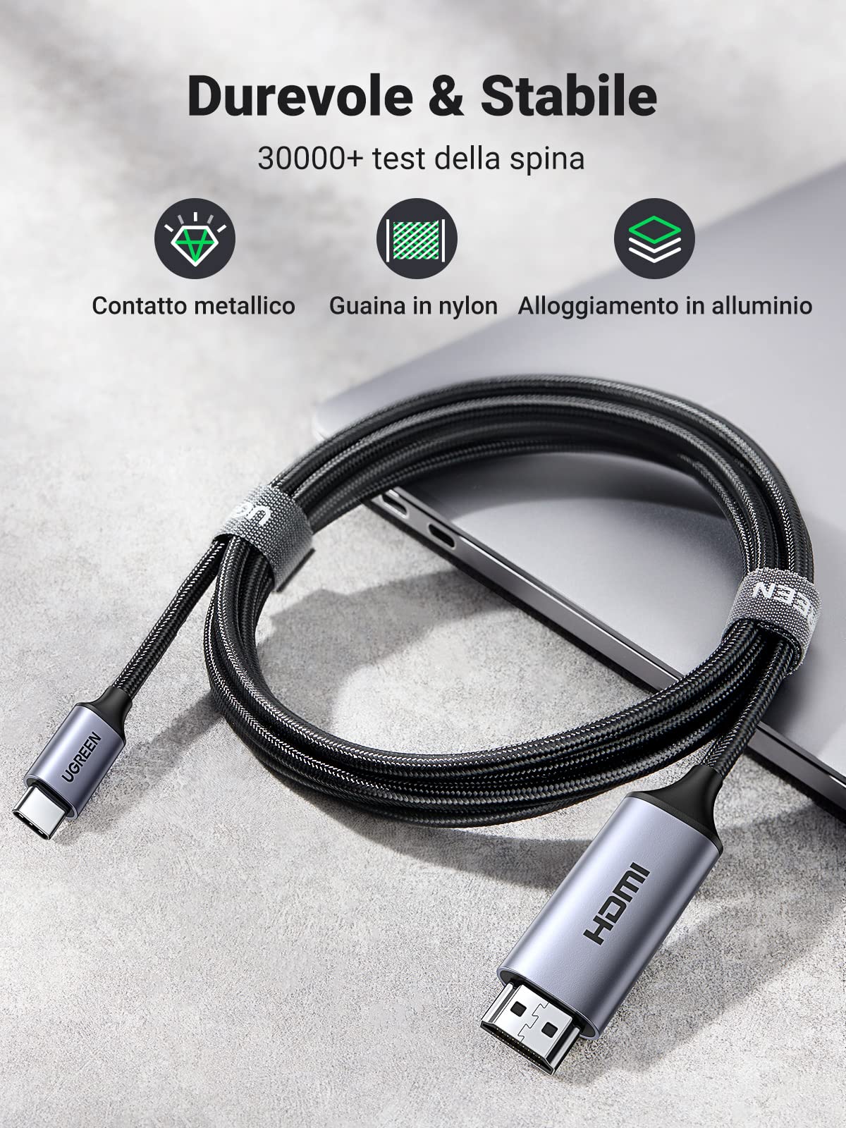 UGREEN Cavo USB C a HDMI 4K@60Hz UHD USB 3.0 Adattatore Tipo C Unidirezionale 2M