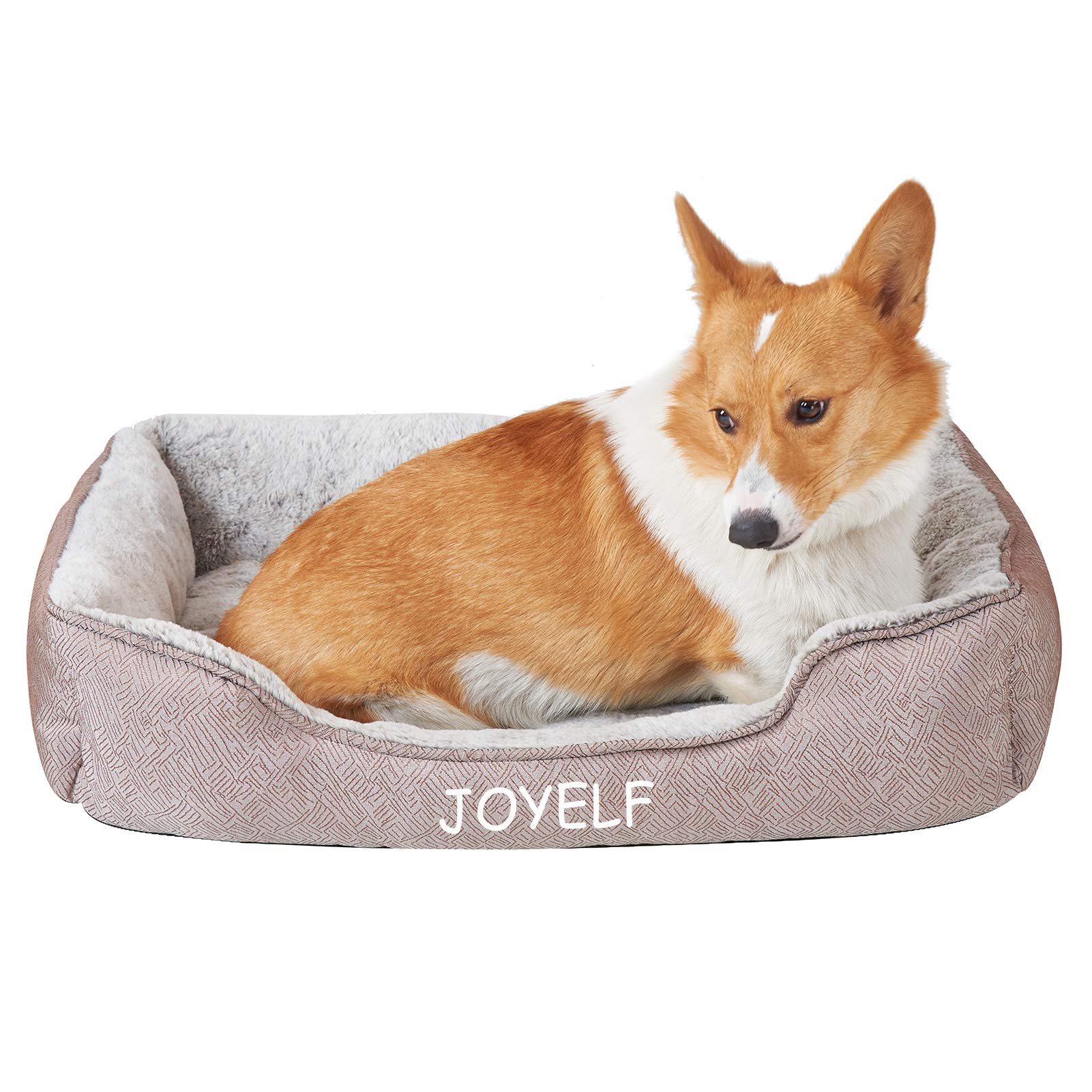 JOYELFDog Bed Washable Calming Pet Bed, Anti Anxiety Cat Bed & Sofa, Cute Plush Pet Bed for Medium Dog and Cat - Medium RectangleGlobal Recycled StandardGlobal Recycled StandardGlobal Recycled Standard