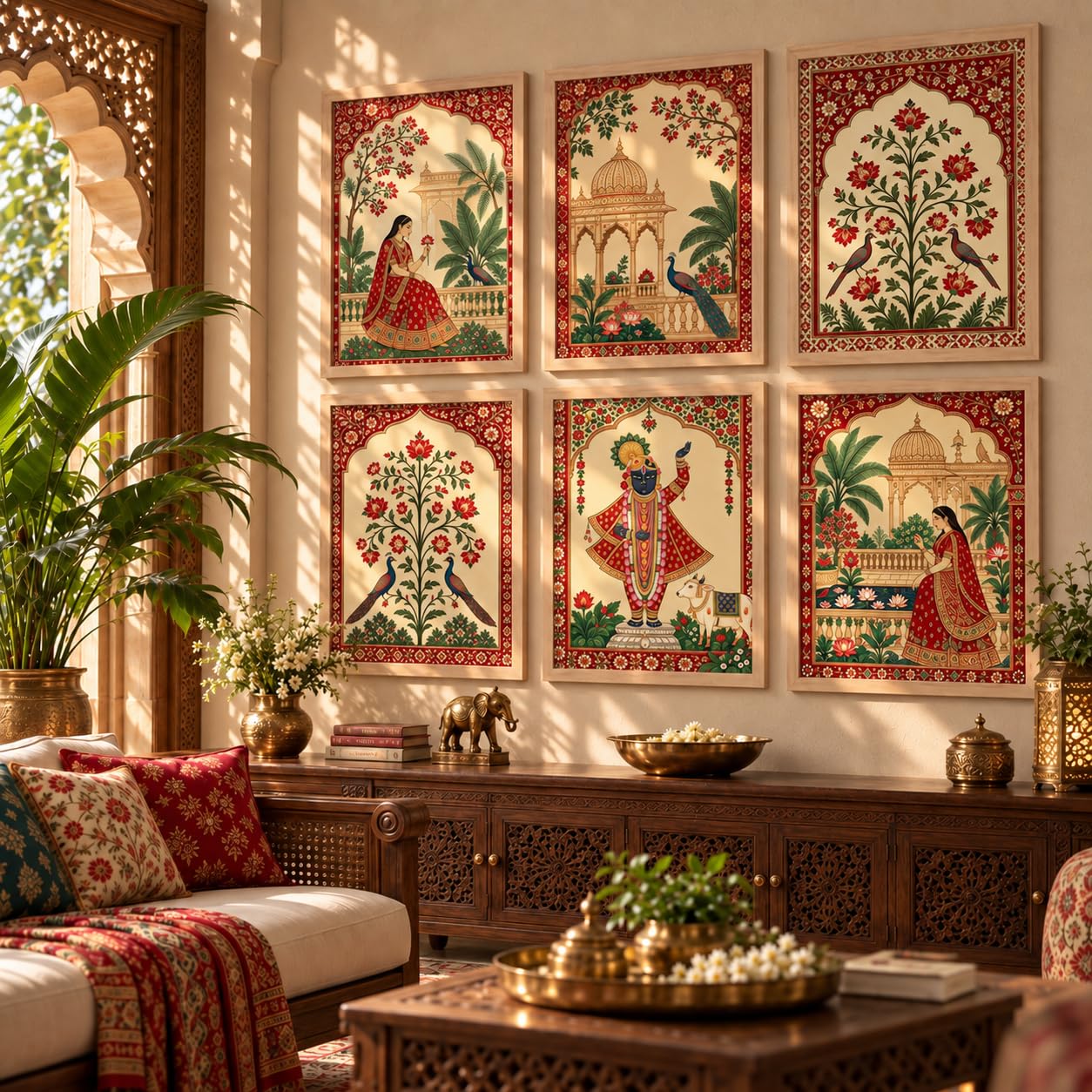Madhubani Wall Art Set - Indian Pichwai Paintings -22