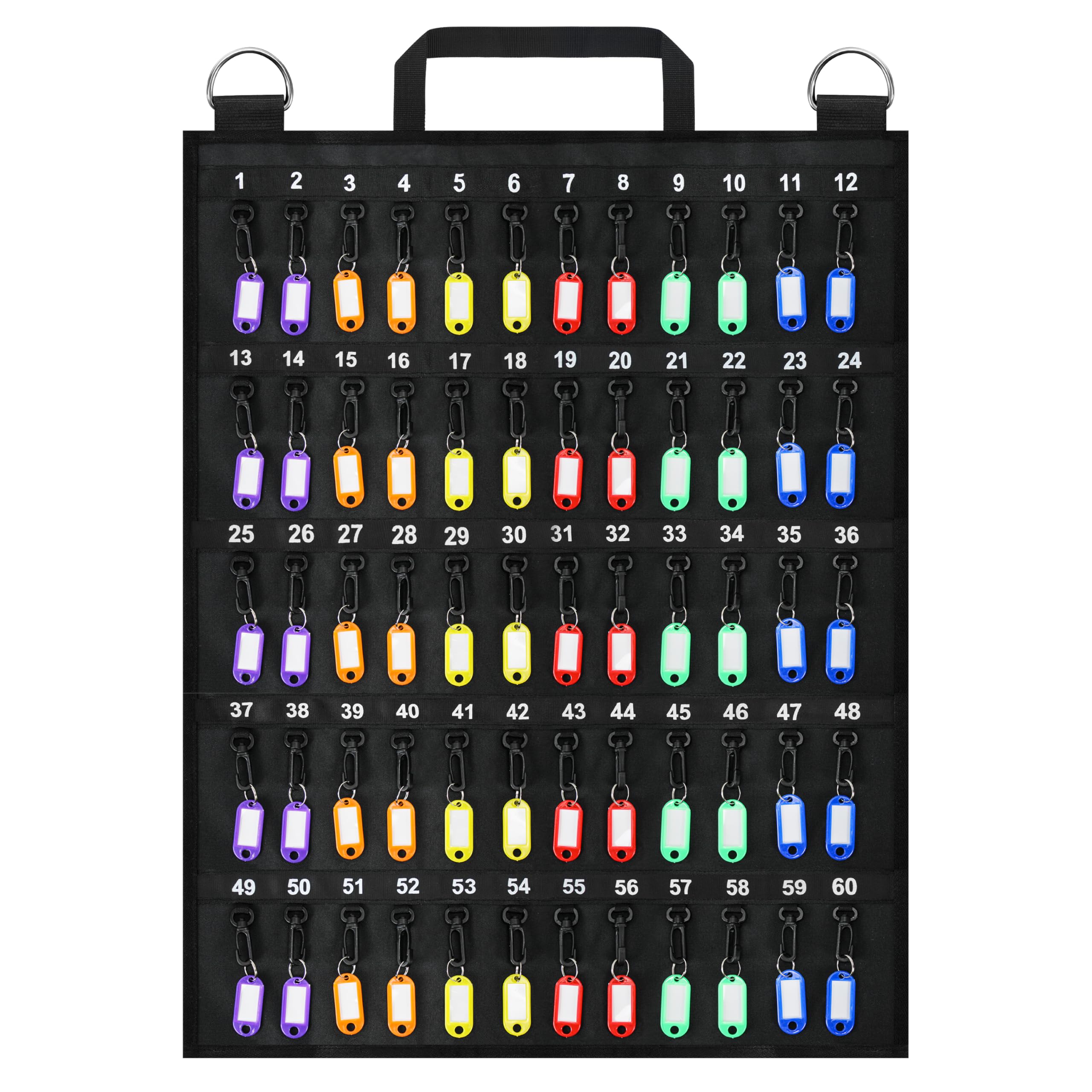 Sdstone Fireproof Rollable Case, Portable Roll Up Key Organizer with Fixed Strap, 60 Key Hooks and Tags for Car Sales, Hotel, Real Estate