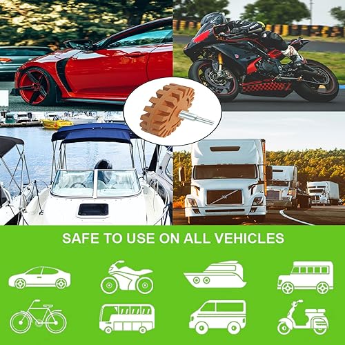 Miniatura 7 de Kit de herramientas de rueda de borrador de 6 piezas, herramienta de eliminación de adhesivo de 4 pulgadas, rueda de goma resistente con adaptador