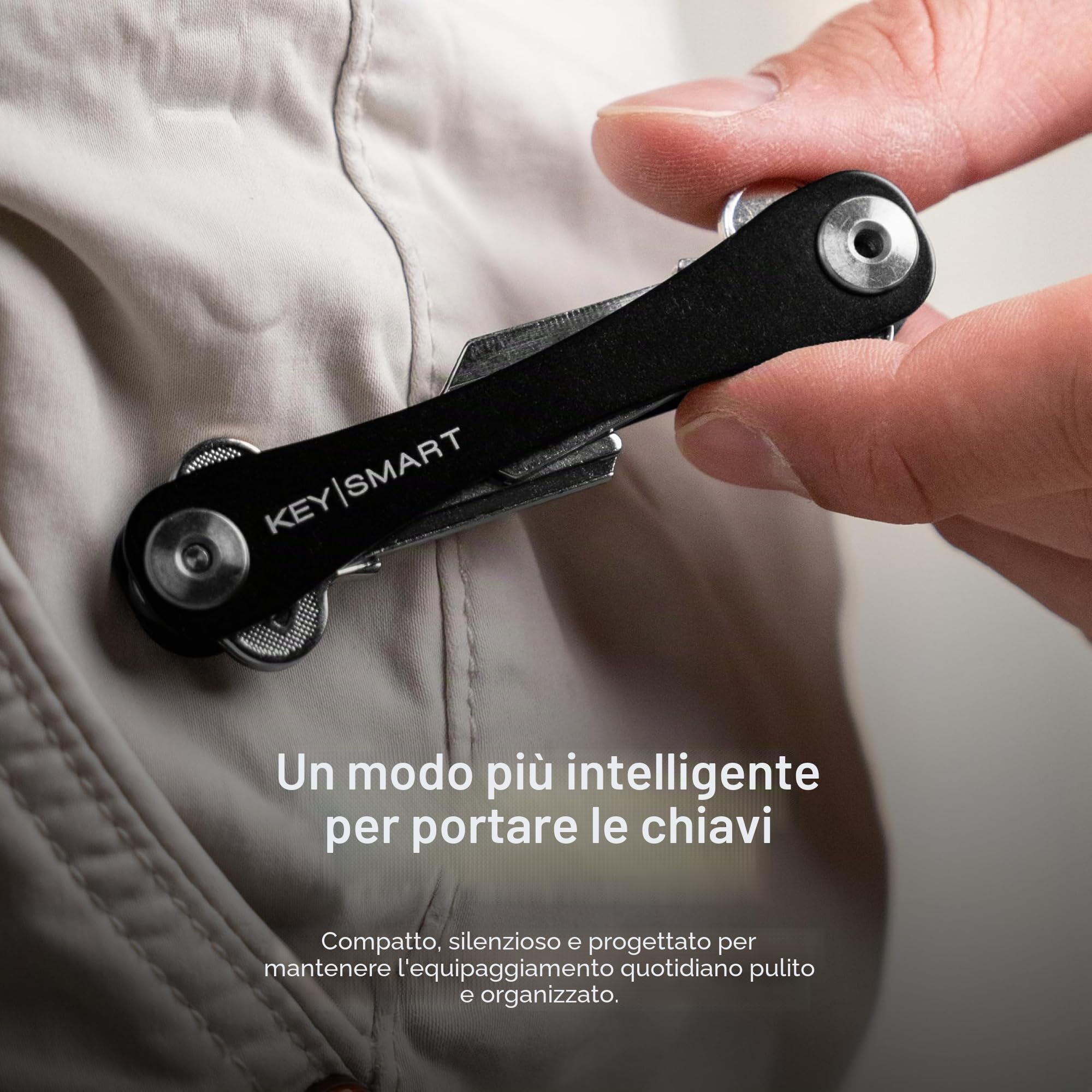 KeySmart KS019BKN Porta Chiavi Fino ad 8 Chiavi, Nero