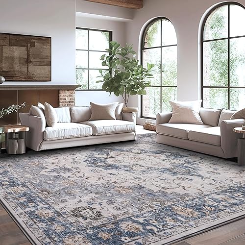 Alfombra de área de 5 x 7 pulgadas, lavable a máquina, vintage, tradicional, plegable, delgada, retro, antideslizante, alfombra con estampado