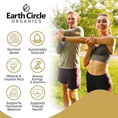 Miniatura 4 de Earth Circle Organics Polvo de raíz de maca amarilla, superalimento natural, ayuda con la energía, el peso y la fertilidad de las mujeres, vegano, 8