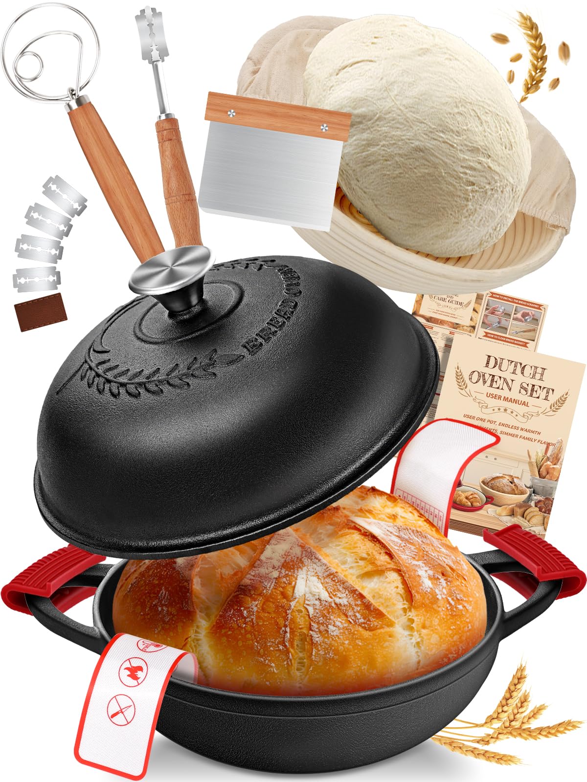 ORWIPO Dutch Oven Bread Baking Pot with Complete Sourdough Kit