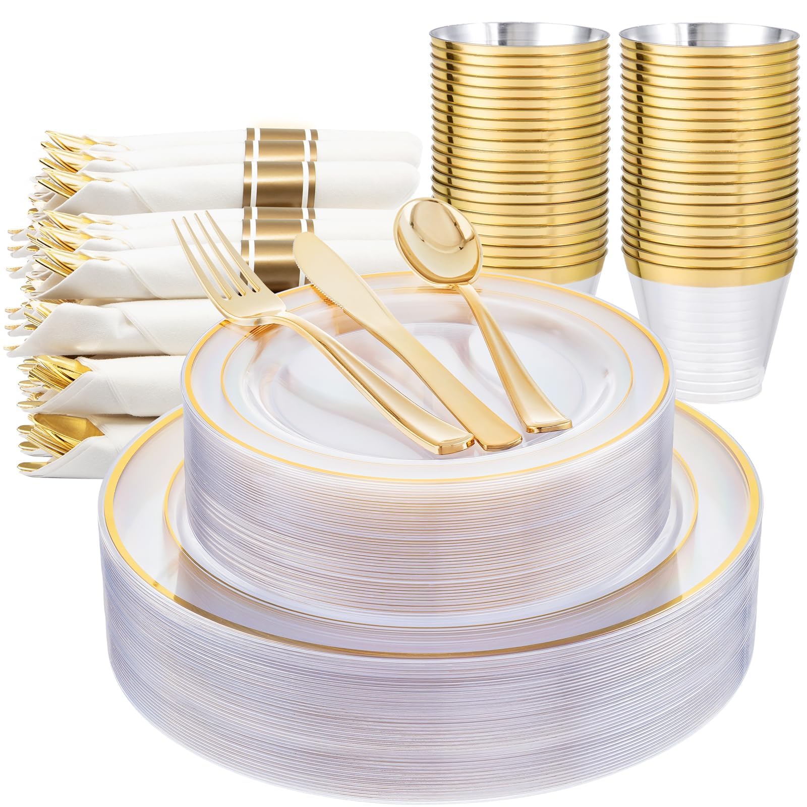 WELLIFE Disposable Plates & Cutlery Set - 350 Piece -12