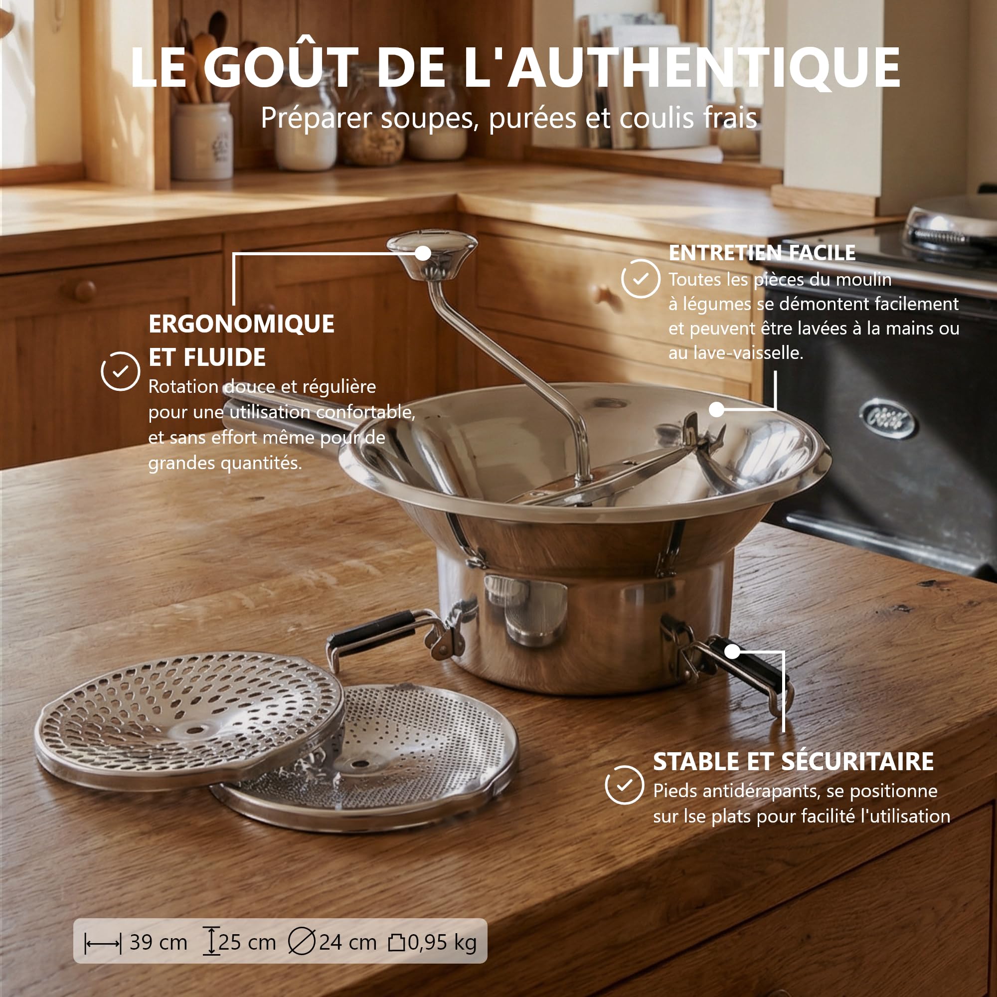 Amazon｜Louis Tellier(LT) 18-10 ムーラン 24cm 刃3枚付 N3004BG