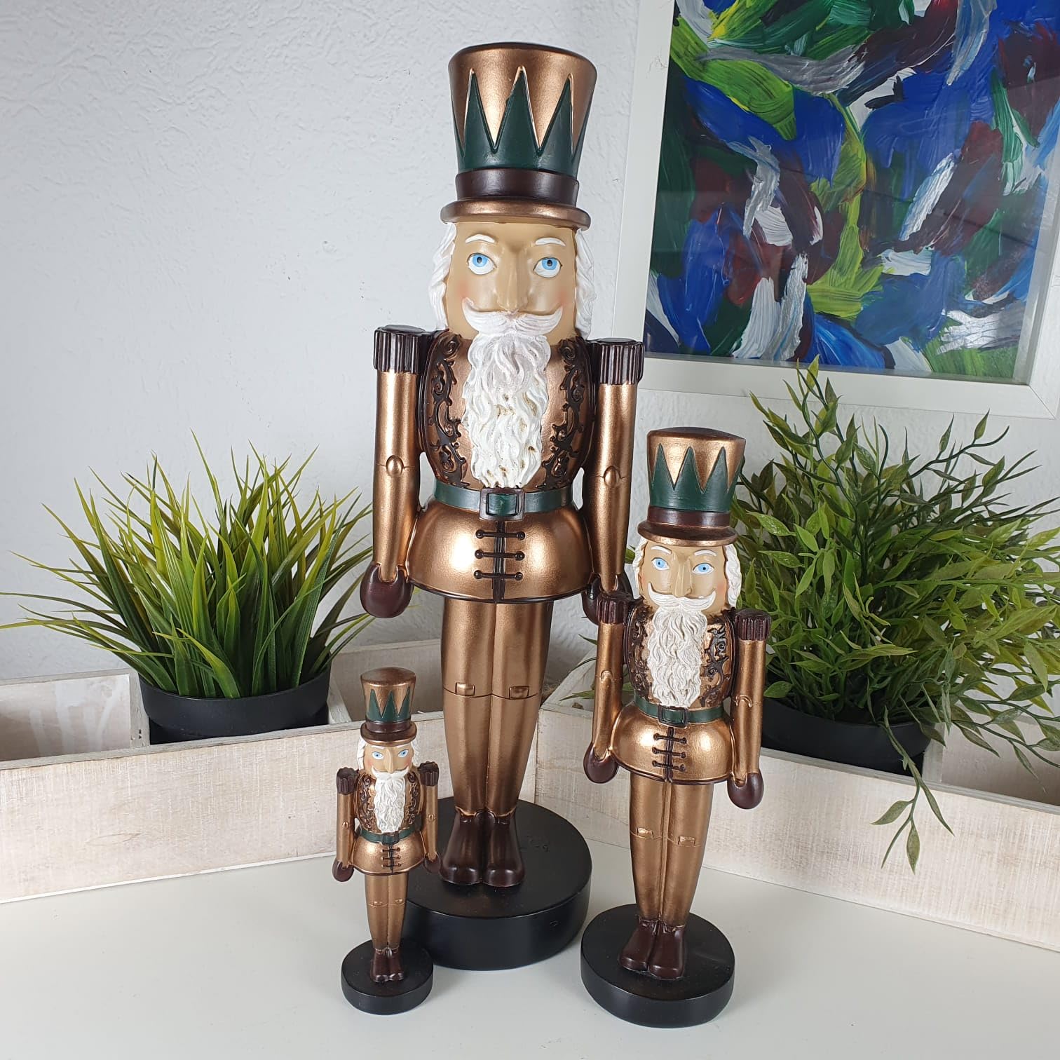 Deko, Nussknacker Figur im 3er Set 39 cm - Christmas Deko - Wohnzimmer Figur