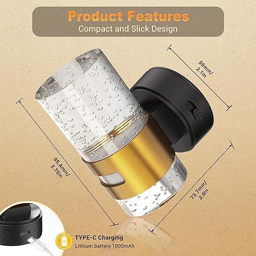 Miniatura 8 de JandCase Luz nocturna con sensor de movimiento, luz nocturna recargable inalámbrica montada en la pared, paquete de 2 luces nocturnas activadas por