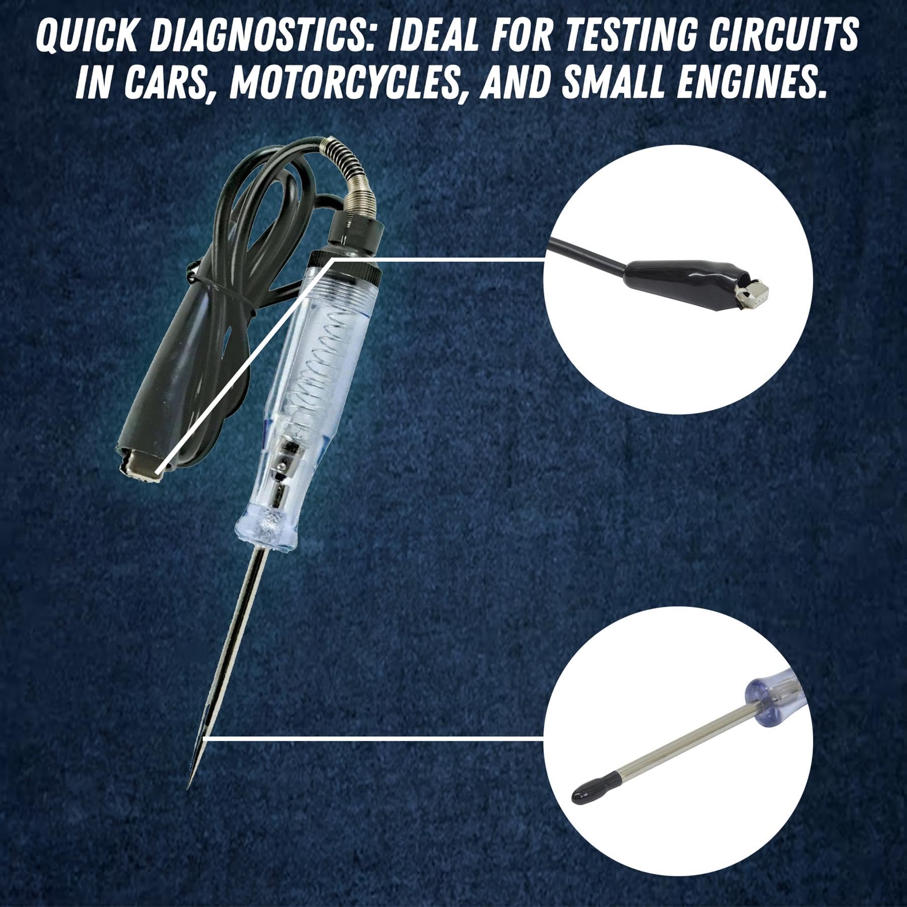 Dapetz® 6-12V Automotive Circuit Tester, Electrical Test Light for Cars Motorcycles, Trucks, RVs, SUVs & Small Engines - Image 3