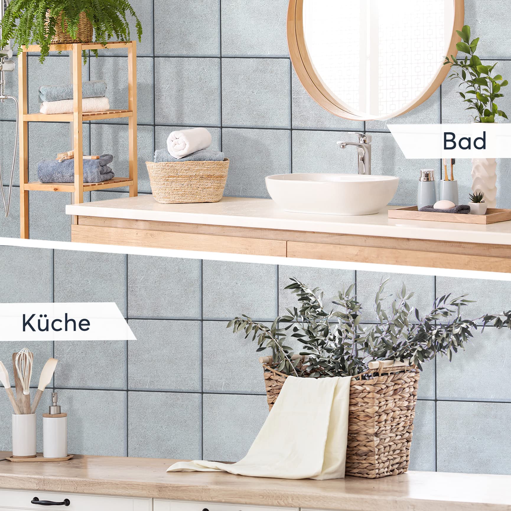 20 Stück Selbstklebende Wandaufkleber 15x15cm - Matte Mandala Fliesenaufkleber