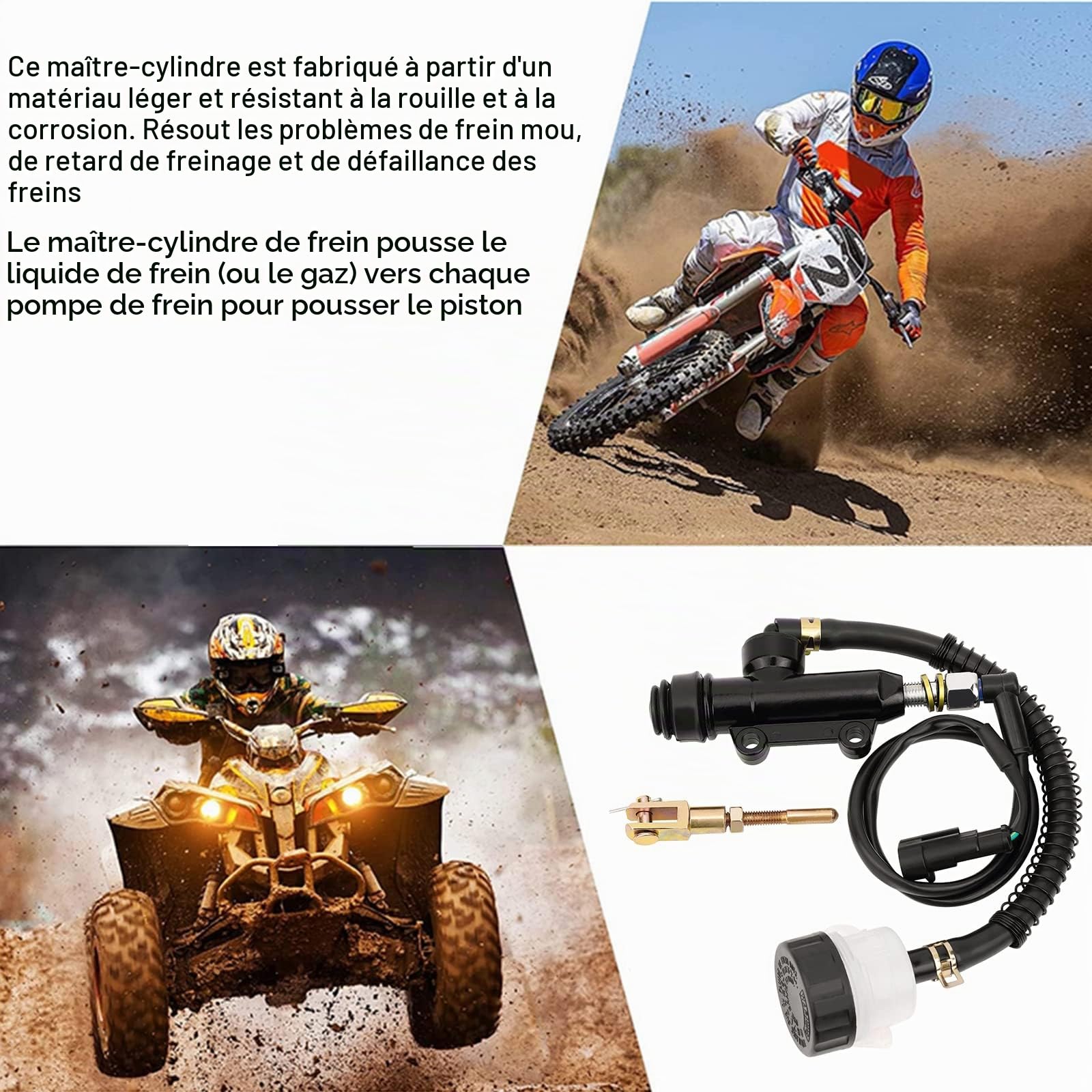 AHL Maître Cylindre Hydraulique Arrière de Moto Pompe de Frein Arrière de Maître-cylindre Compatible avec Benelli BJ300 BN302 ABS