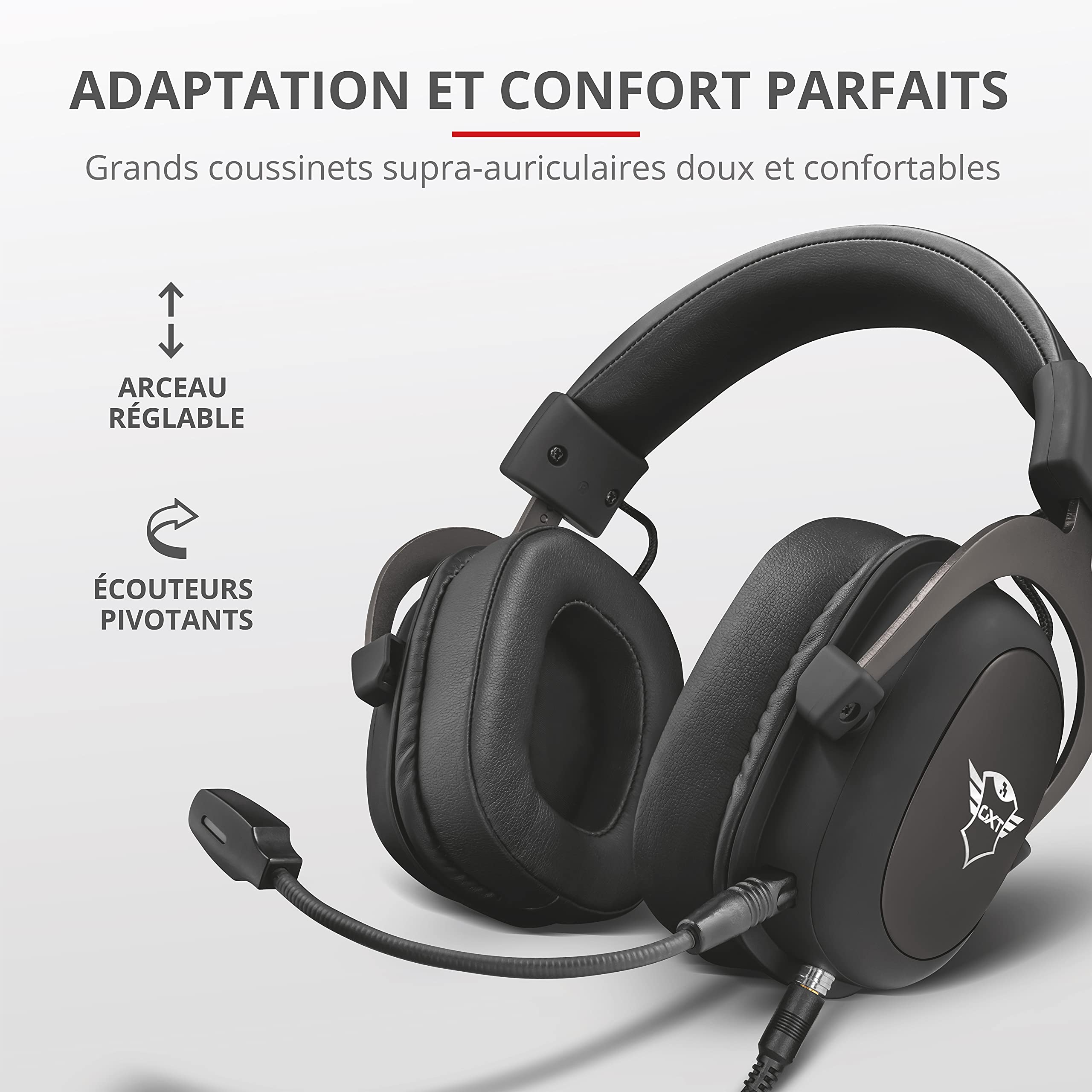 Trust Gaming GXT 414 Zamak Casque Gamer avec Micro, Casque-Micro pour PC, Ordinateur Portable, Xbox One, PS4 et Nintendo Switch, Jack 3.5mm, Over-Ear - Noir