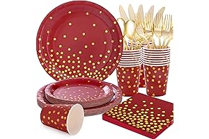 Burgundy Paper Plates and Napkins Party Supplies