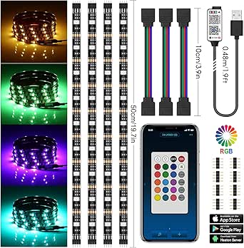 [Controllo APP aggiornato] TV LED posteriore di illuminazion Chesbung LED retroilluminazione TV RGB 5050, illuminazione bias USB 2M con 15 colori e 4 modalità dinamica per HDTV da 40 a 60 pollici