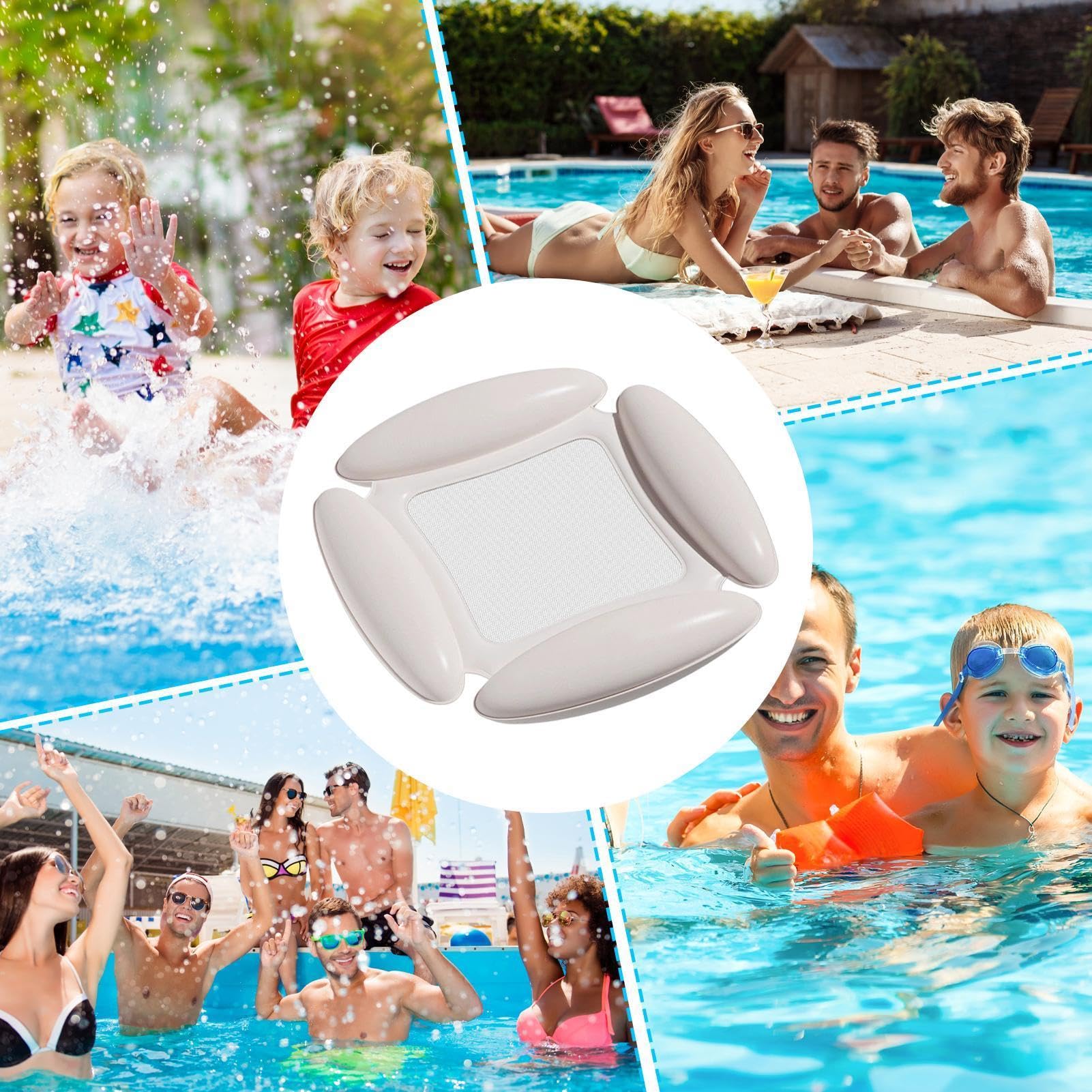 Aufblasbare Pool-Liege,PVC-Schwimmbett | Ergonomische Kopfstütze Wasserliege für Erwachsene - Für Sommer, Wassersport, See, Urlaub & Sonnenbaden