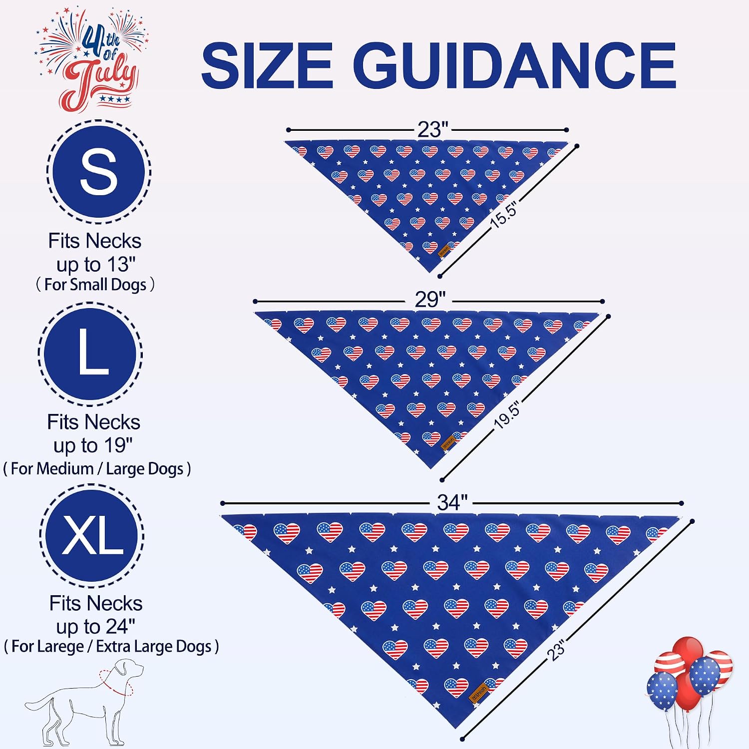 4th of July Dog Bandanas - 2 Pack Reversible American Flag Pet Scarf for Boy and Girl | Premium Durable Fabric | USA Patriotic Bandana for Small Medium Large and Extra Large Dogs (Small) image 2