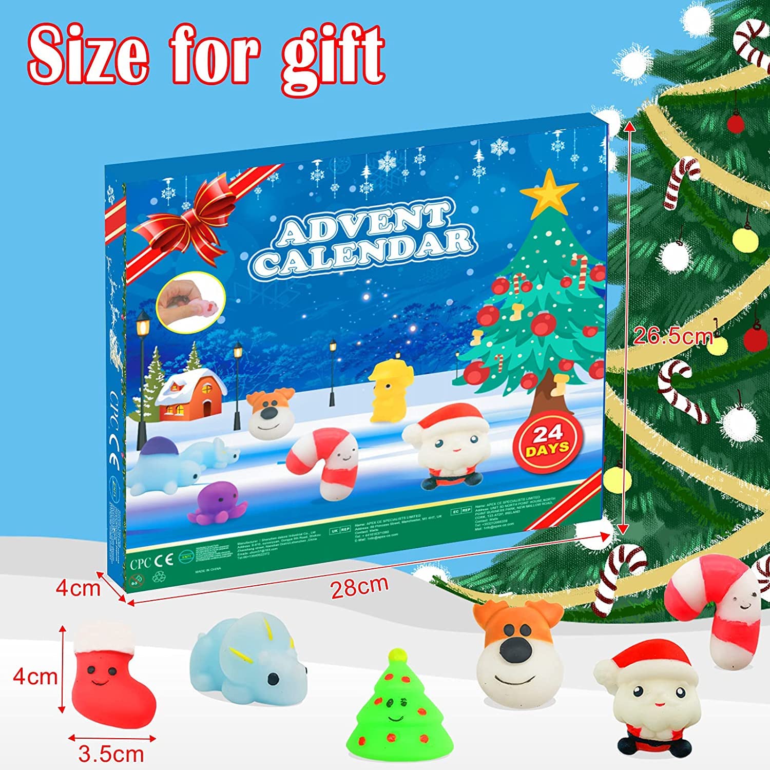Calendrier Avent Squishy Sells - Mochi Squishy Calendrier De L'Avent 2021 - 24 Mochis - Édition Animaux Jouet