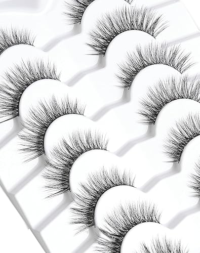 Miniatura 9 de Onlyall Pestañas naturales, pestañas postizas de aspecto natural, pestañas postizas acampanadas, pestañas postizas suaves y esponjosas, 7 pares de