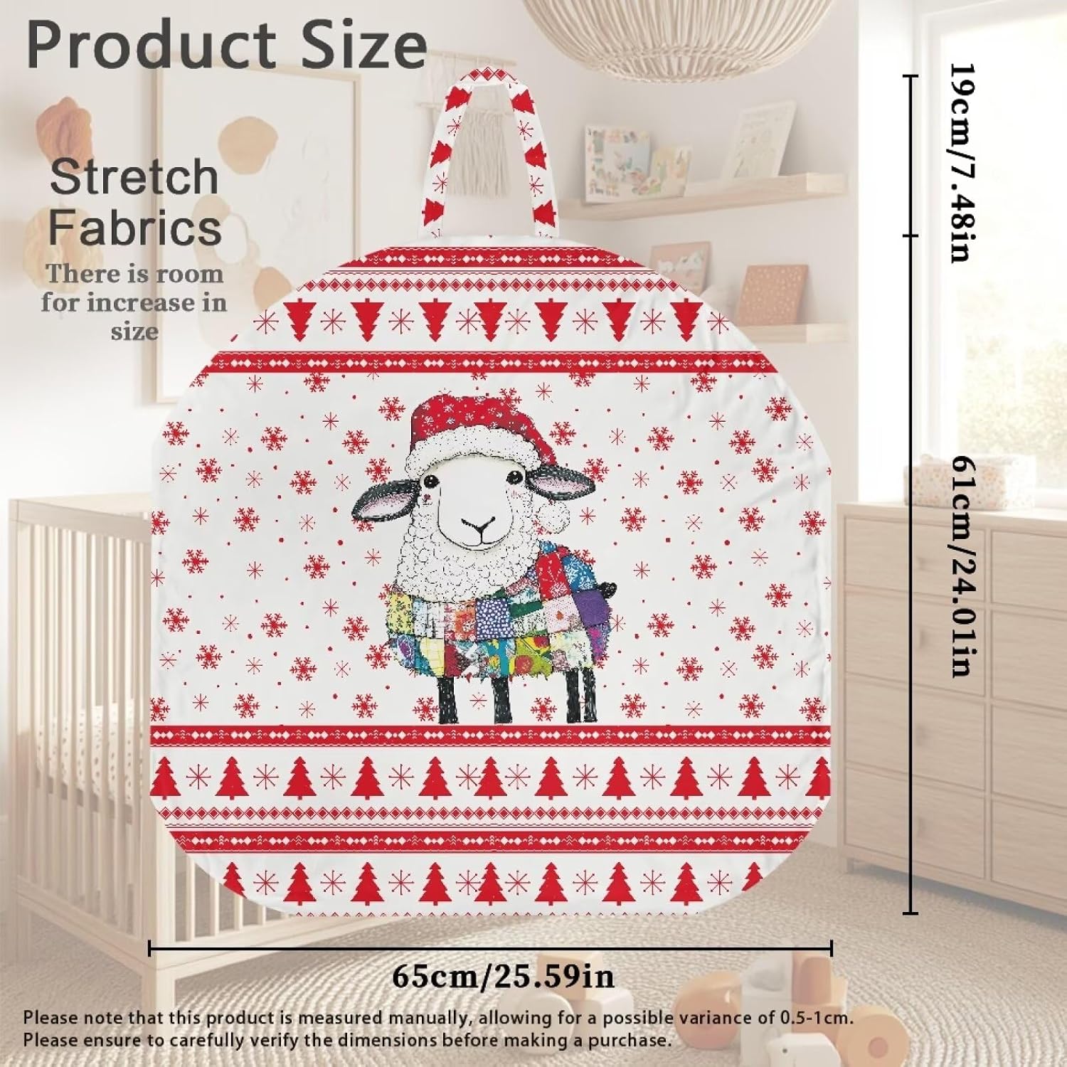 2 Pcs Christmas Sheep Newborn Lounger Cover, Removable Soft Comfortable Warm Slipcover for Infant Lounger Pillow for Home Travel for Baby Boys Girls Playing Sleeping Festival Decoration