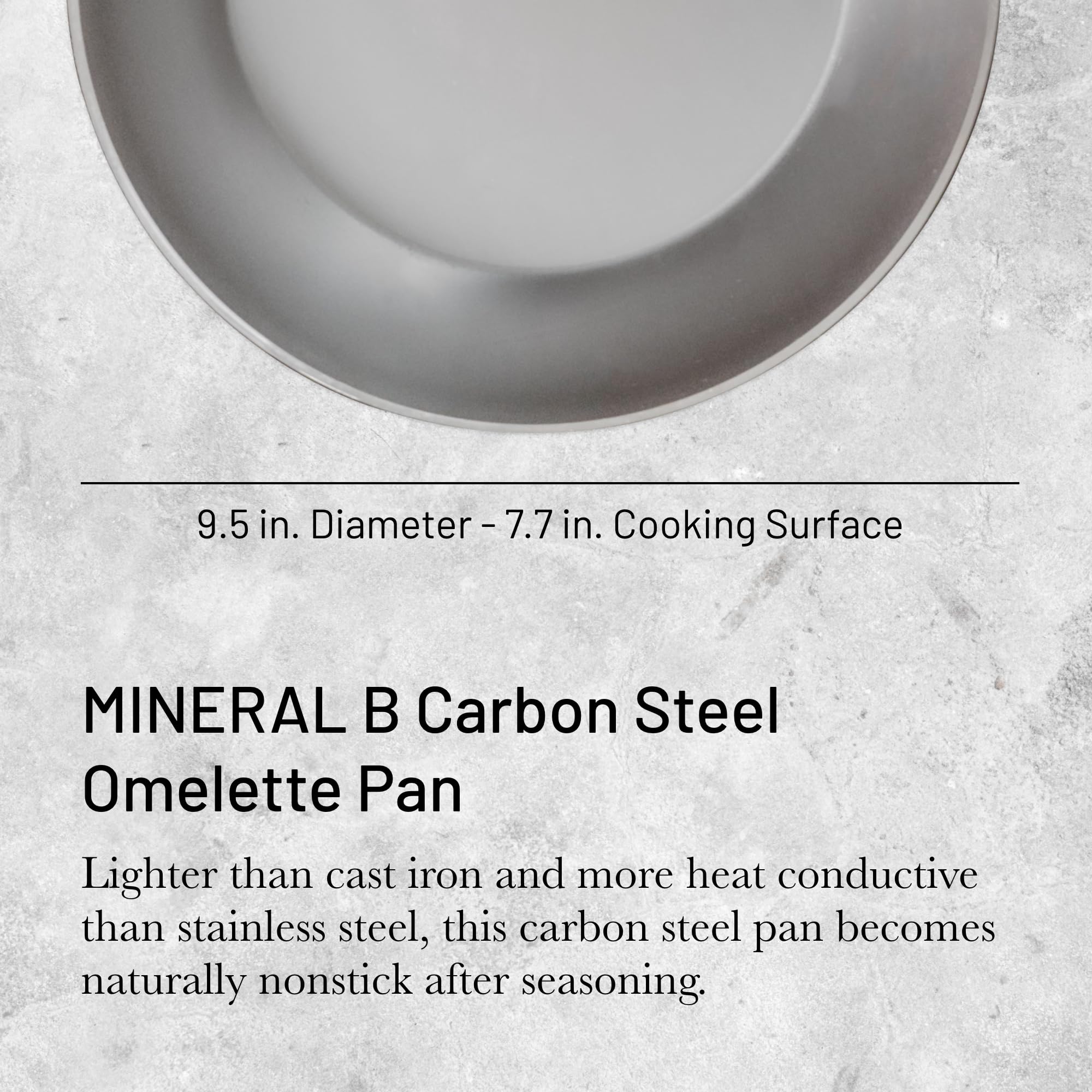de Buyer - Omelettepfanne MINERAL B aus Eisenstahl - 24 cm Durchmesser - 5611.24, Silber
