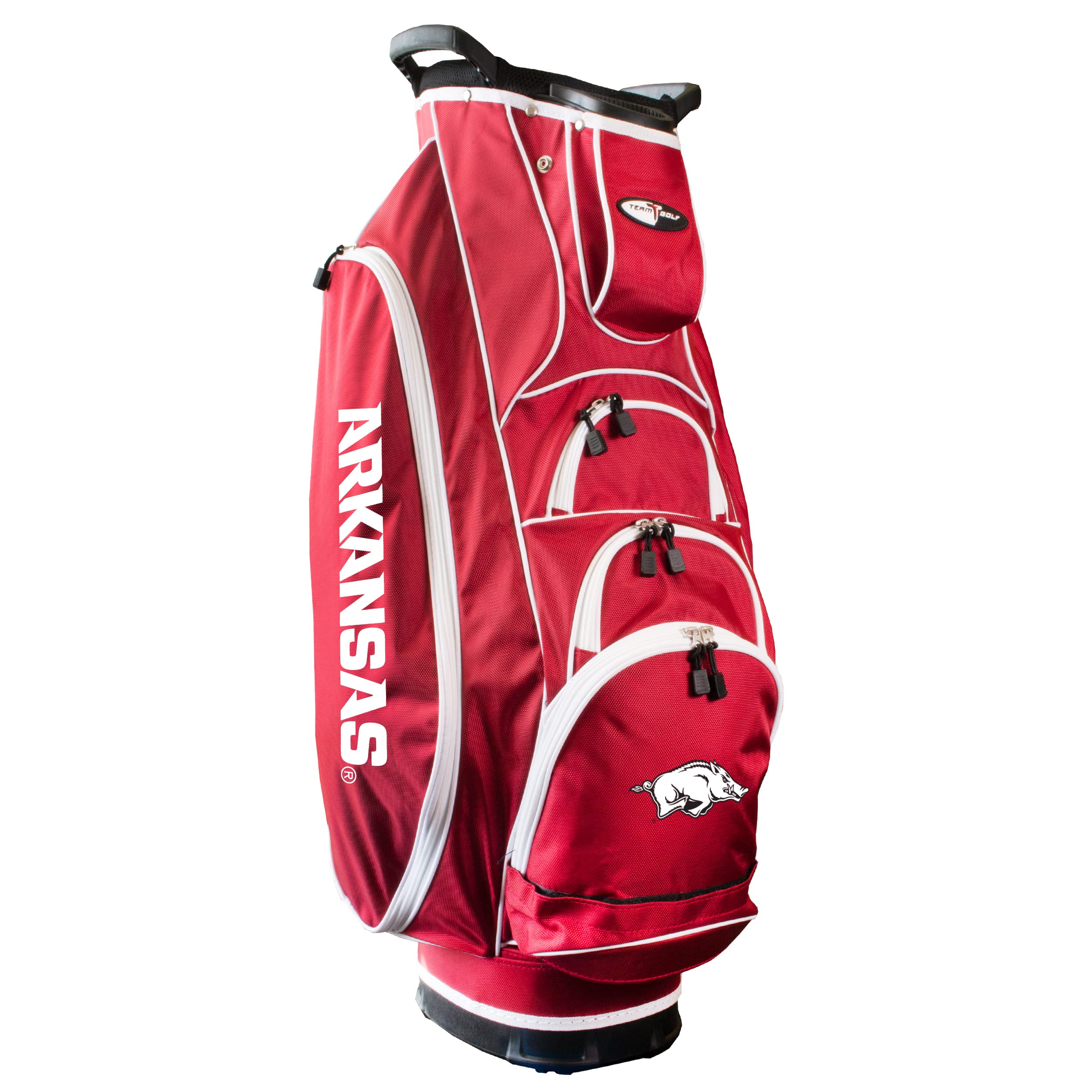 Team Golf NCAA Arkansas Albatross Golf Bag Lightweight, 10-Way Club Divider, Spring Action Stand, Insulated Cooler Pocket, Velcro Glove and Umbrella Holder & Lift Assist Handles
