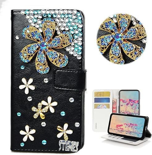 Miniatura 10 de STENES Bling - Funda tipo cartera para teléfono compatible con Samsung Galaxy A53 5G, elegante, hecha a mano en 3D, diseño de árbol de Navidad,