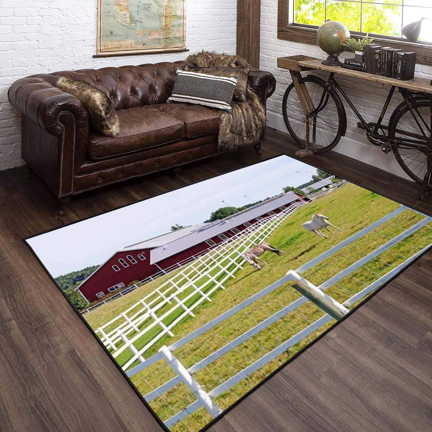 Area Rug, 3D Printed Animal Horse Anti-Skid Carpet Used For Bedroom, Living Room, Children'S Room, Home Decoration Carpet, Non-Shedding & Easy Care 80 X 160 Cm -3304603153758 — image 1