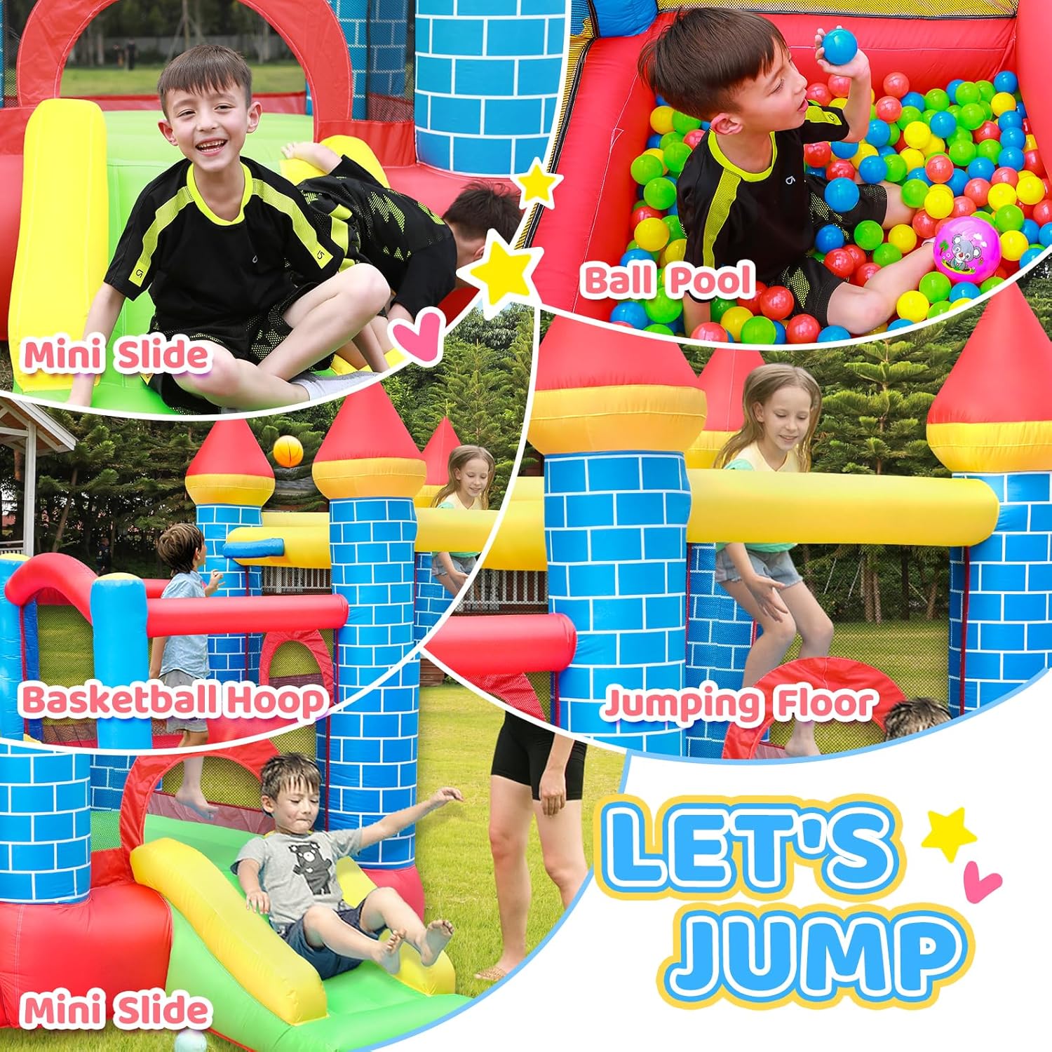 Doctor Dolphin Inflatable Bounce House, Toddle Bounce House with Slide, Inflatable Bouncy House with Blower, Bouncy Castle with Ball Shooting for Indoor&Outdoor