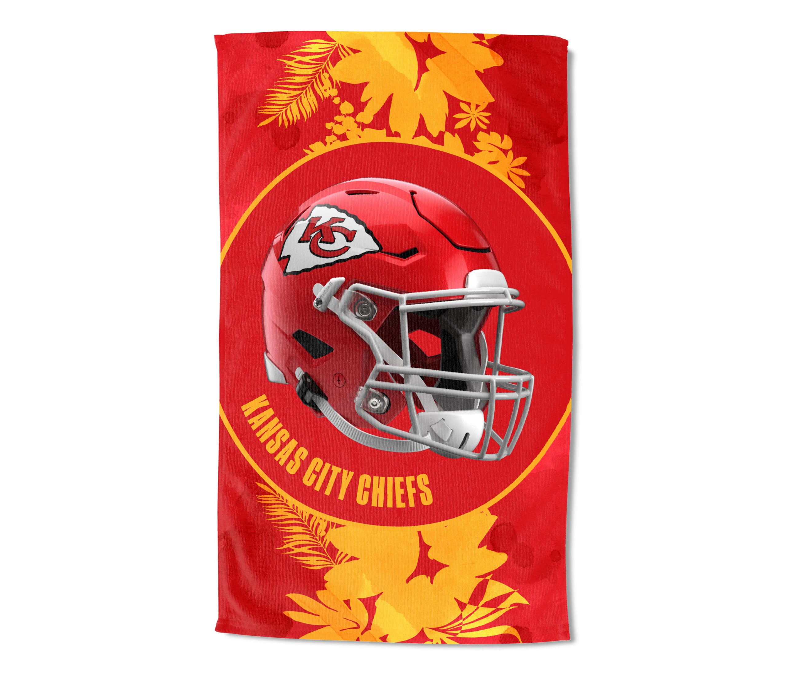 Northwest NFL Kansas City Chiefs Oversized Microfiber Beach Towel, 40 x 72 Inches – Quick Dry, Sand Resistant, Lightweight, Highly Absorbent, Coin Toss Design