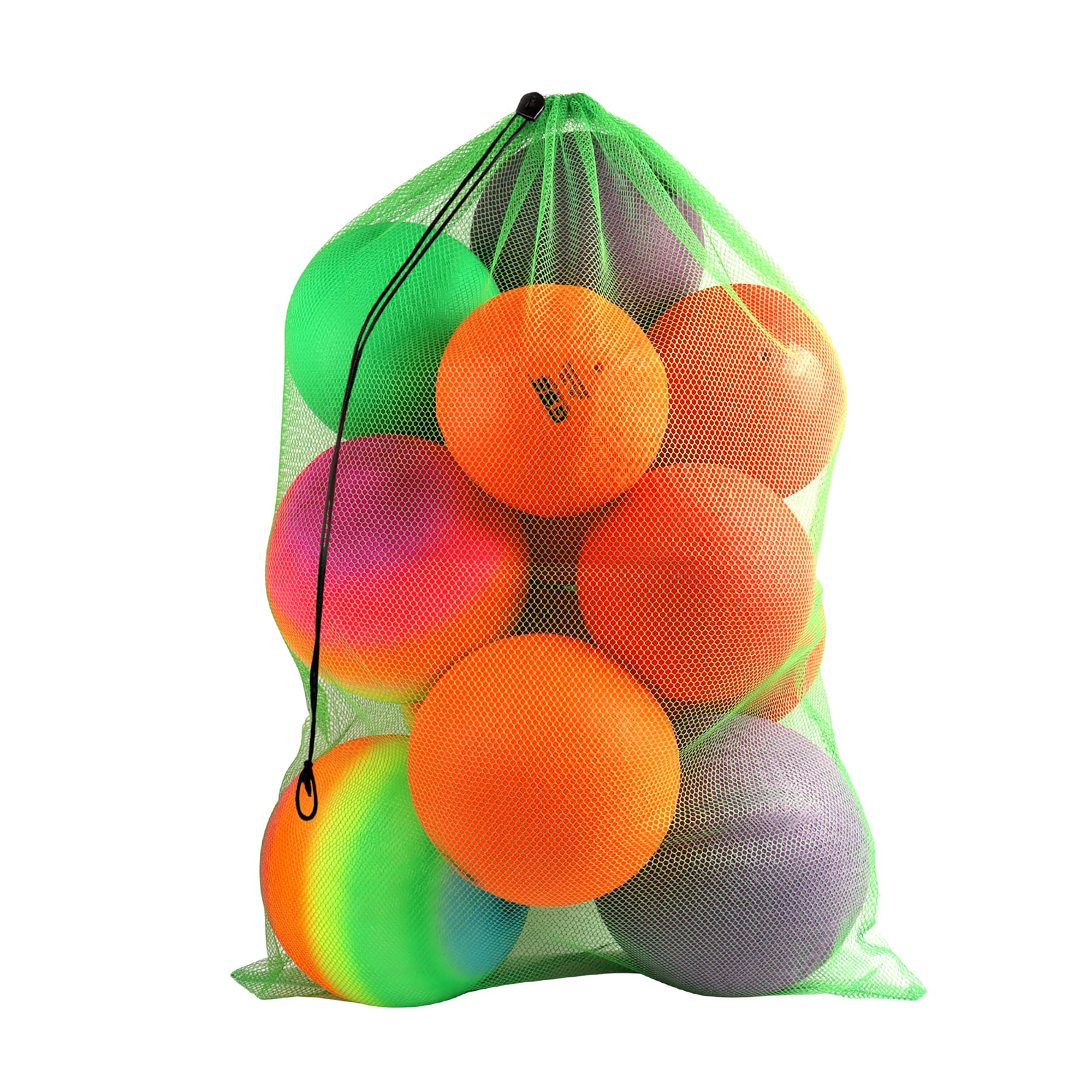61 x 91,4 cm große Netztasche mit Kordelzug für Sportgeräte, Netz-Tragetasche mit Kordelverschluss für Fitnessstudio, Fußball, Basketball, Volleyball, Schwimmen (grün)