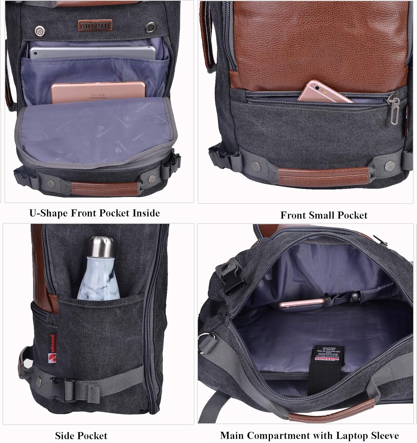 Bеѕt Cуbеr Mоndау 🔥 WITZMAN Men Travel Backpack Canvas Rucksack Vintage Duffel Bag A2021 (21 INCH Black) Uр Tо 50% оƒƒ WITZMAN Men Travel Backpack Canvas Rucksack Vintage Duffel Bag A2021 (21 INCH Black)