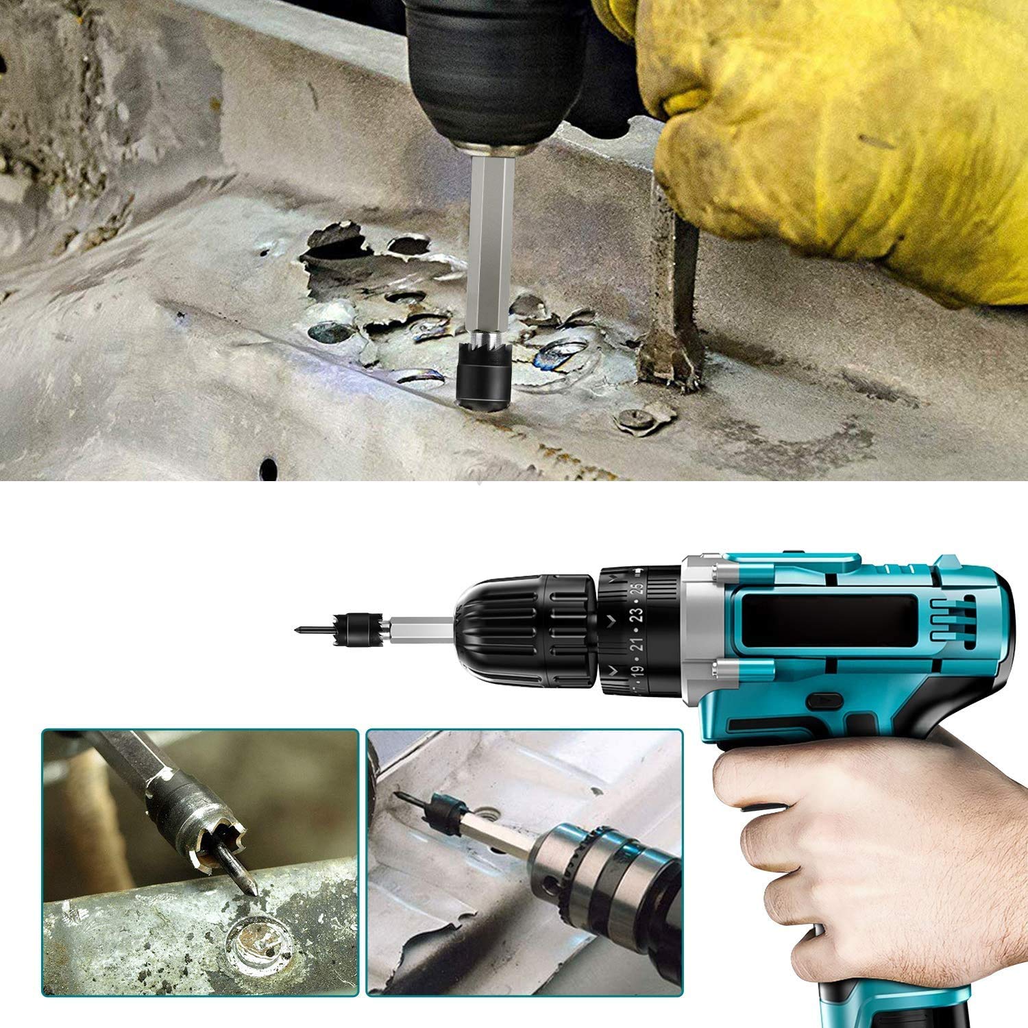 Drillpro 9pcs Spot Weld Cutter Punch Remover Panel Separator For Power Drill Welding Auto Body Work Tool Set - View #6