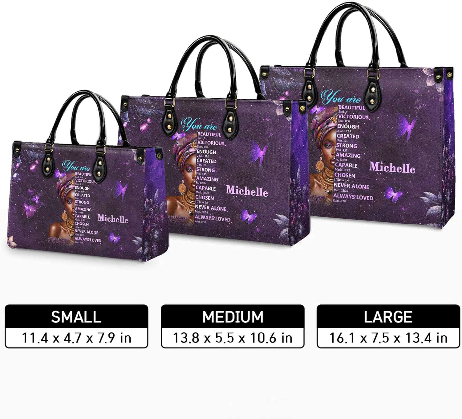 Personalized Leather Handbag for African American Woman, Custom Purses For Black Women, Mother's Day Gifts for Mom - Image 8