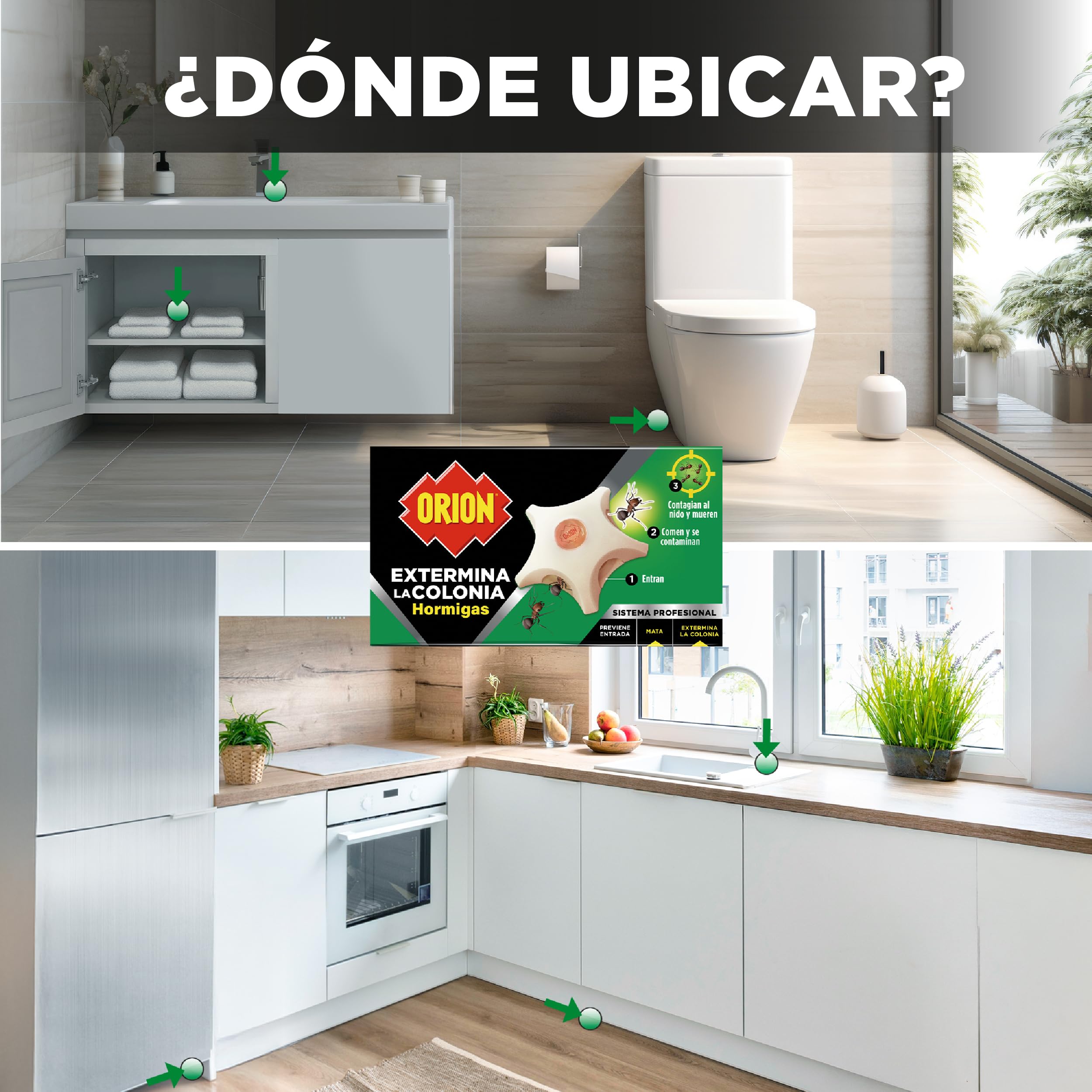 Orion - Cebo Mata Hormigas, Elimina la Colonia y la Reina, Gel de Alta Atracción, Acción Prolongada, Eficacia Profesional para el Hogar - 2 uds
